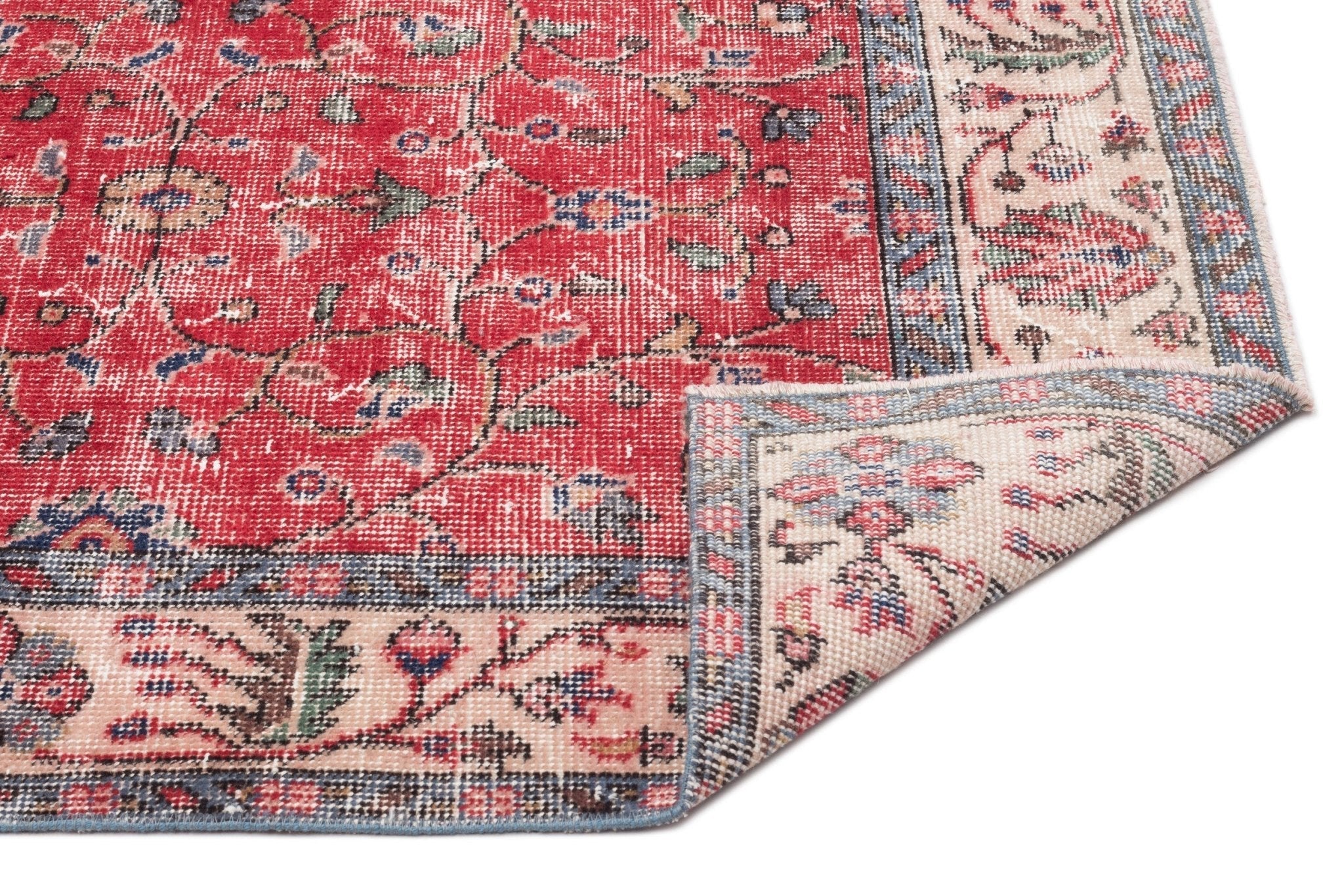 Atina 16758 Red Vintage Wool Handmade Area Rug 5'6" x 9'4"