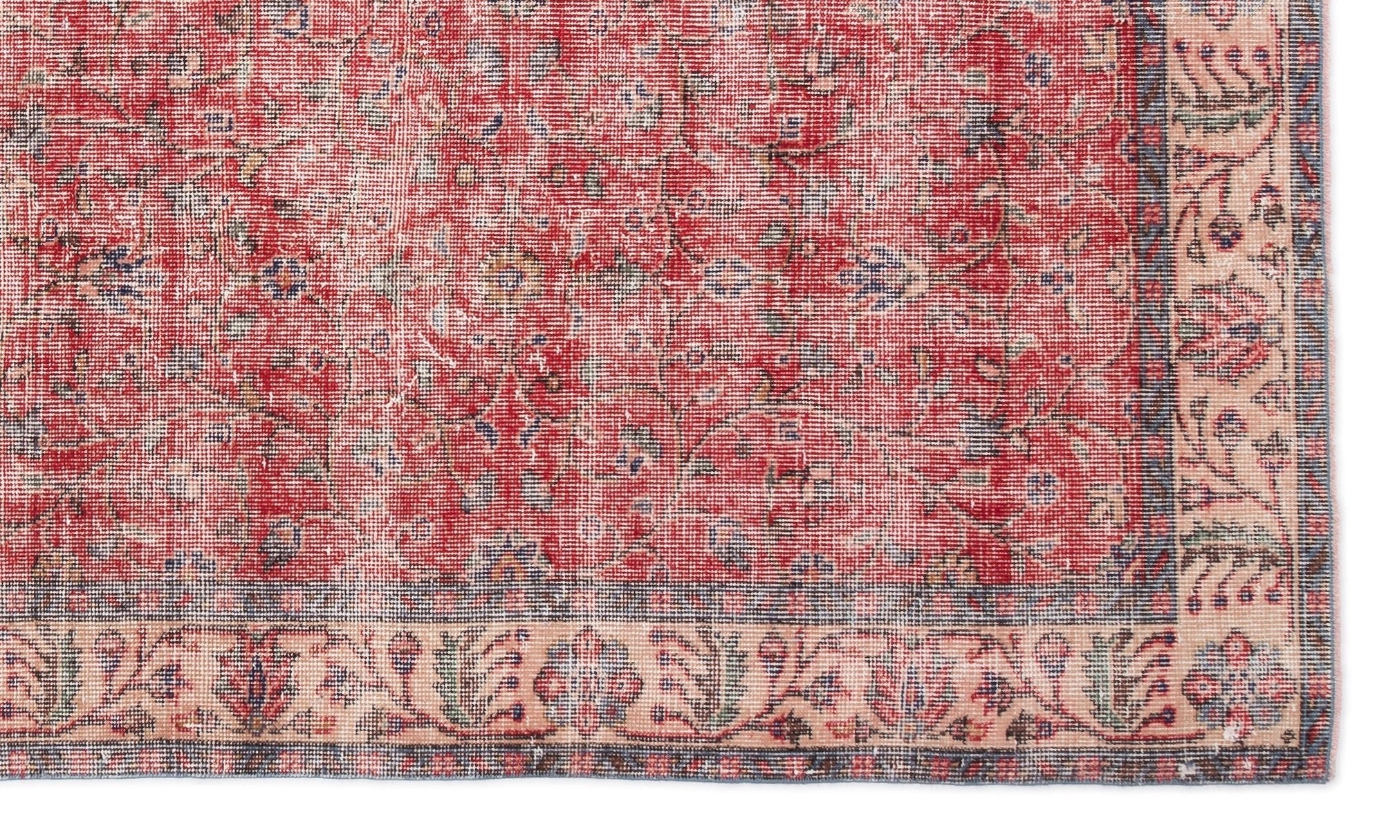 Atina 16758 Red Vintage Wool Handmade Area Rug 5'6" x 9'4"