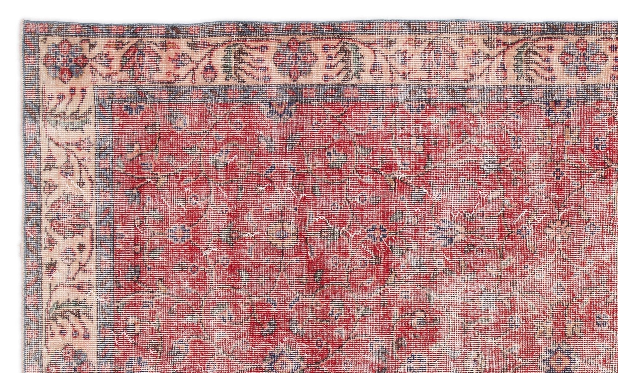 Atina 16758 Red Vintage Wool Handmade Area Rug 5'6" x 9'4"