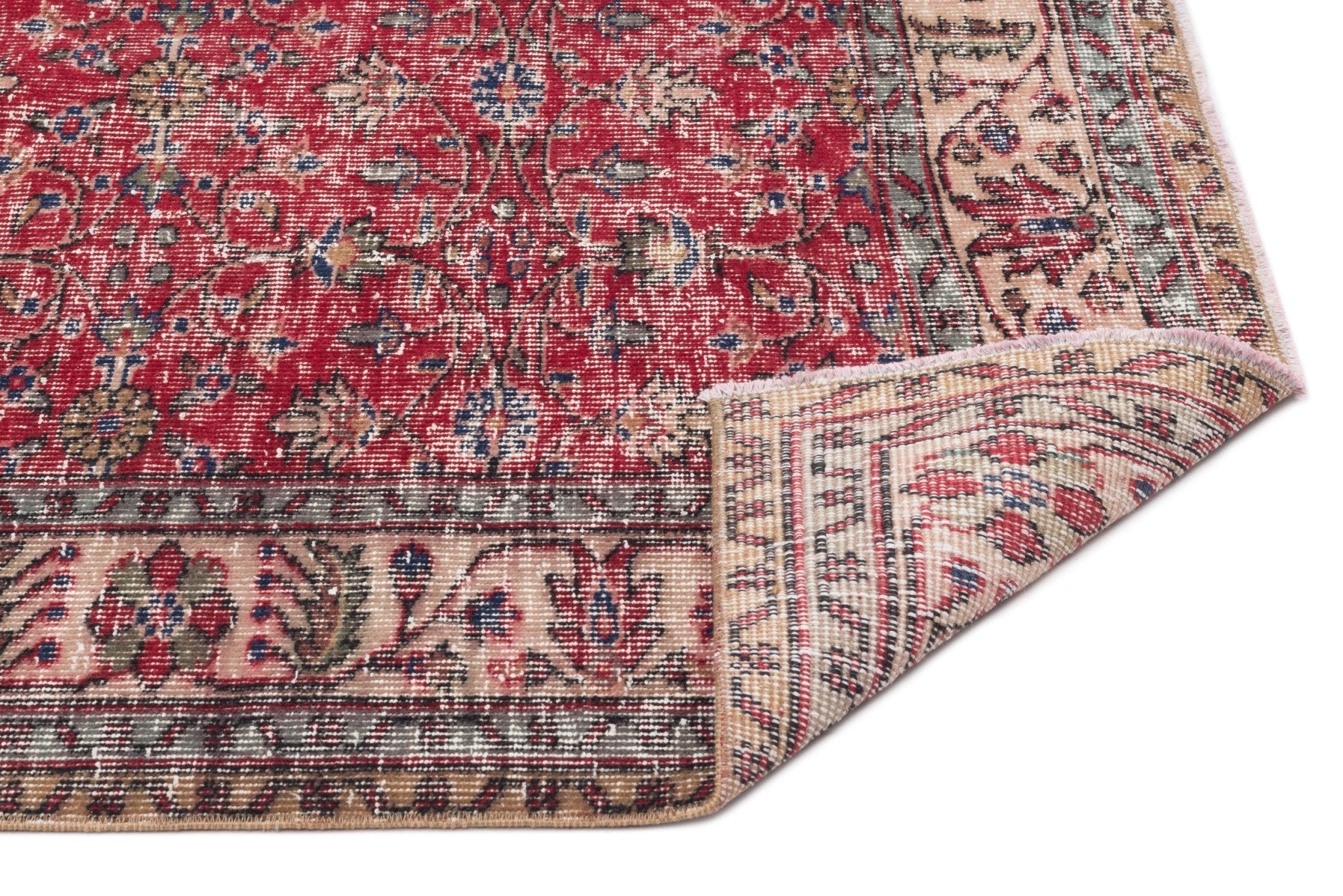 Atina 16766 Red Vintage Wool Handmade Area Rug 5'5" x 9'3"