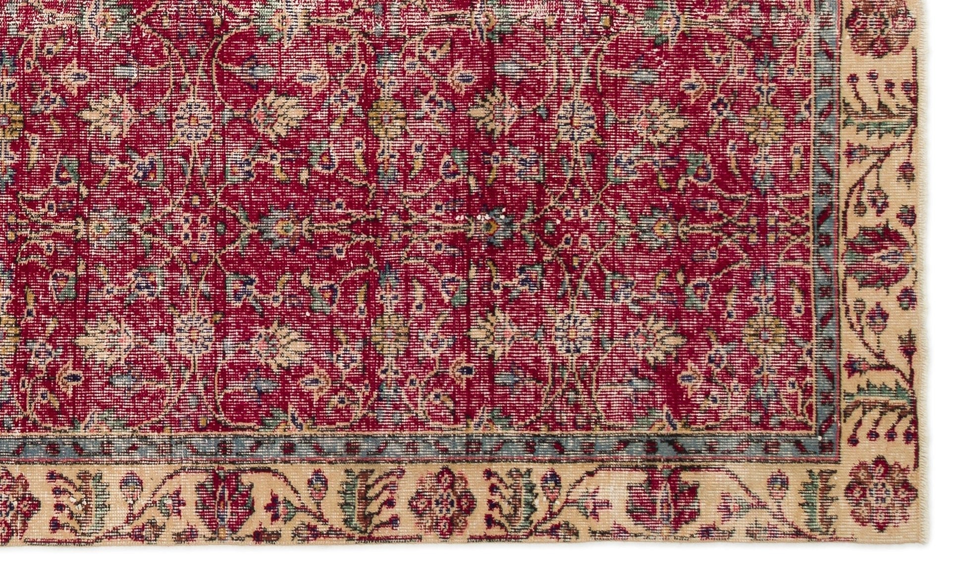 Atina 16901 Red Vintage Wool Handmade Area Rug 5'5" x 8'8"
