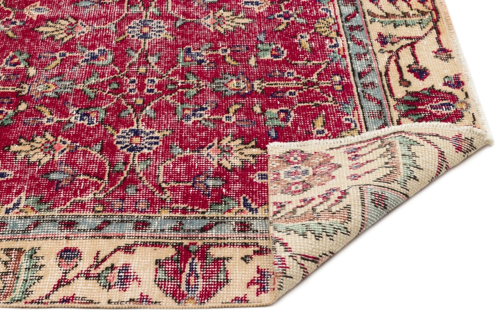 Atina 16901 Red Vintage Wool Handmade Area Rug 5'5" x 8'8"