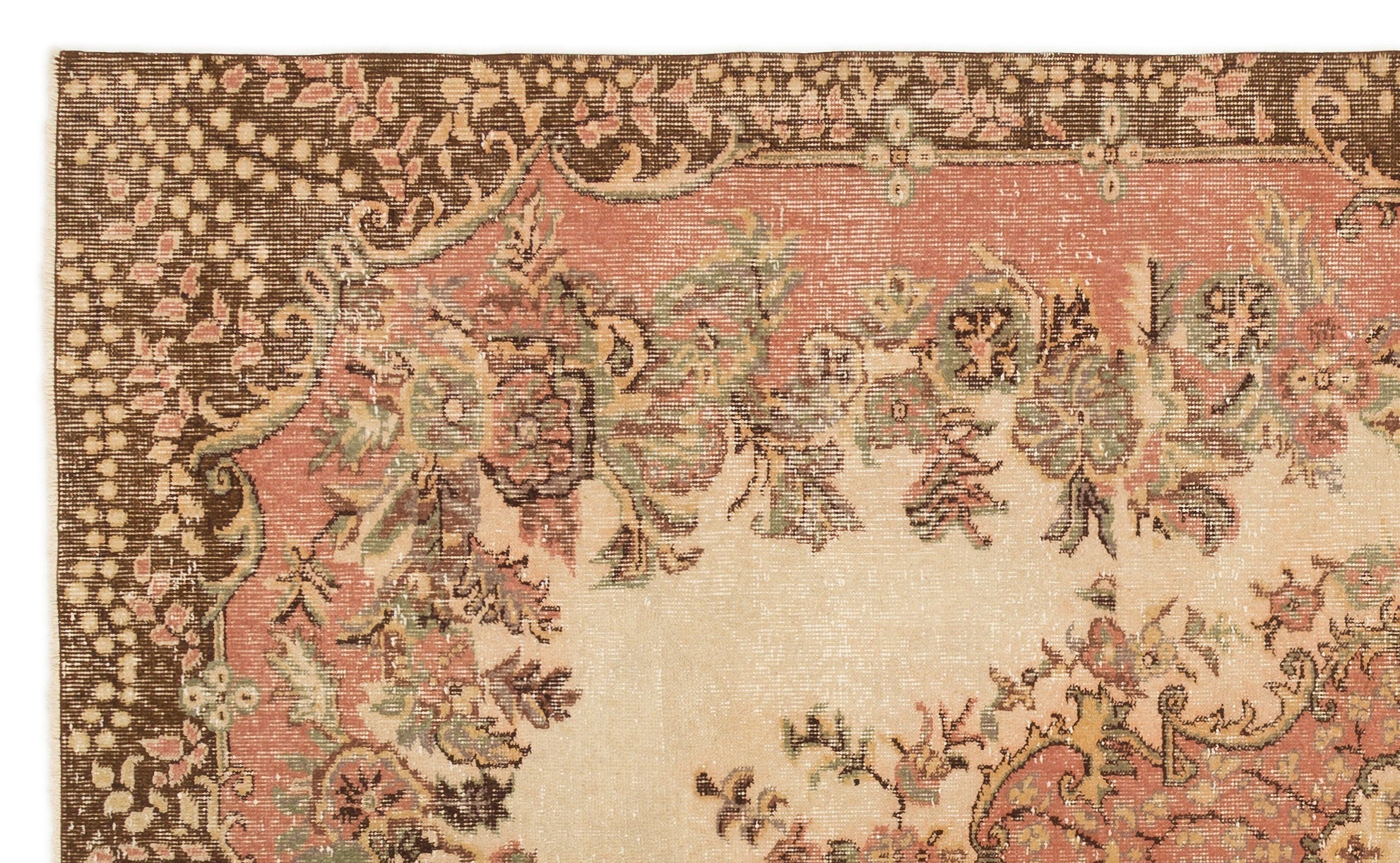 Atina 16926 Beige Vintage Wool Handmade Area Rug 5'6" x 9'3"