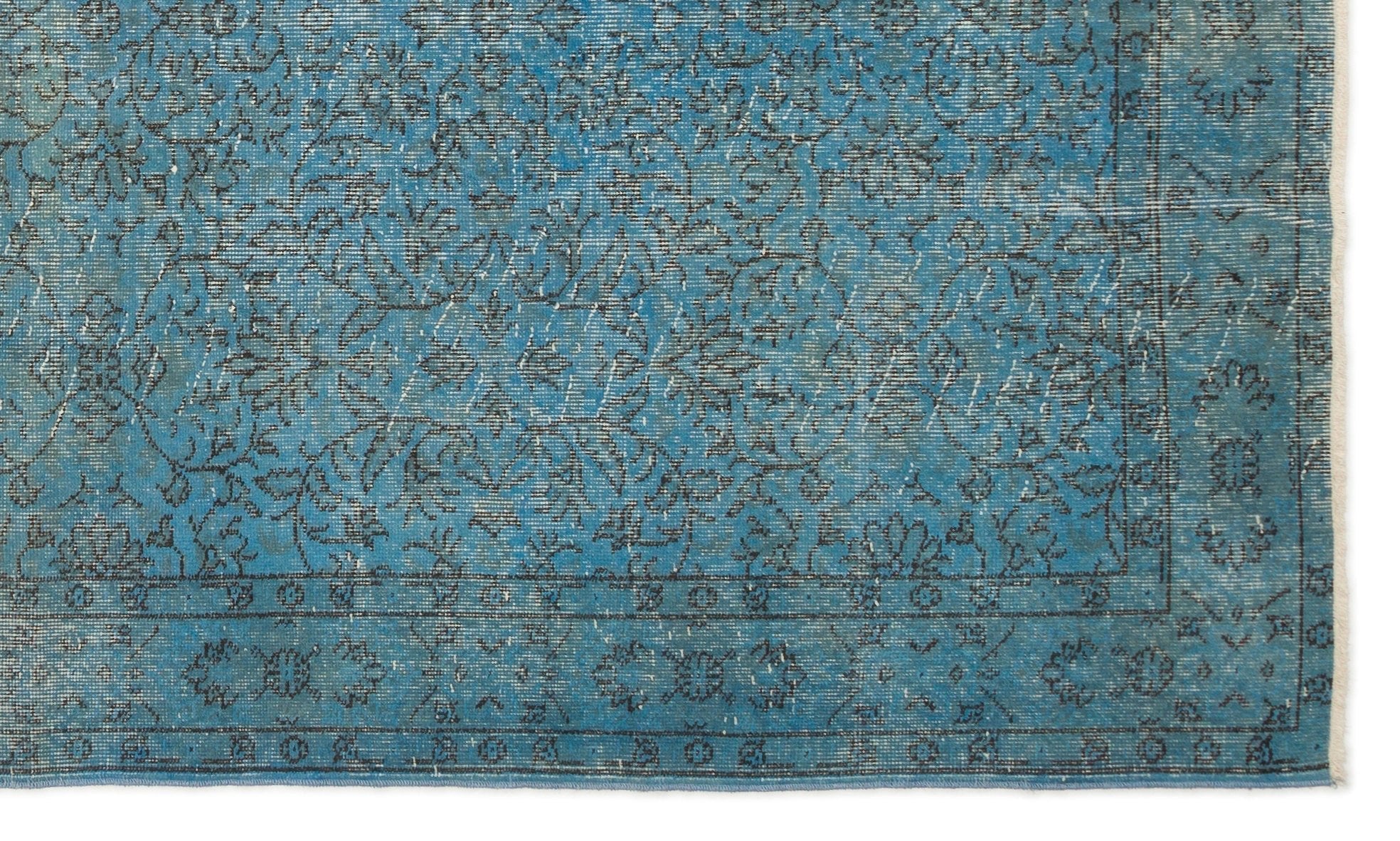 Atina 16979 Turquoise Vintage Wool Handmade Area Rug 5'5" x 9'2"