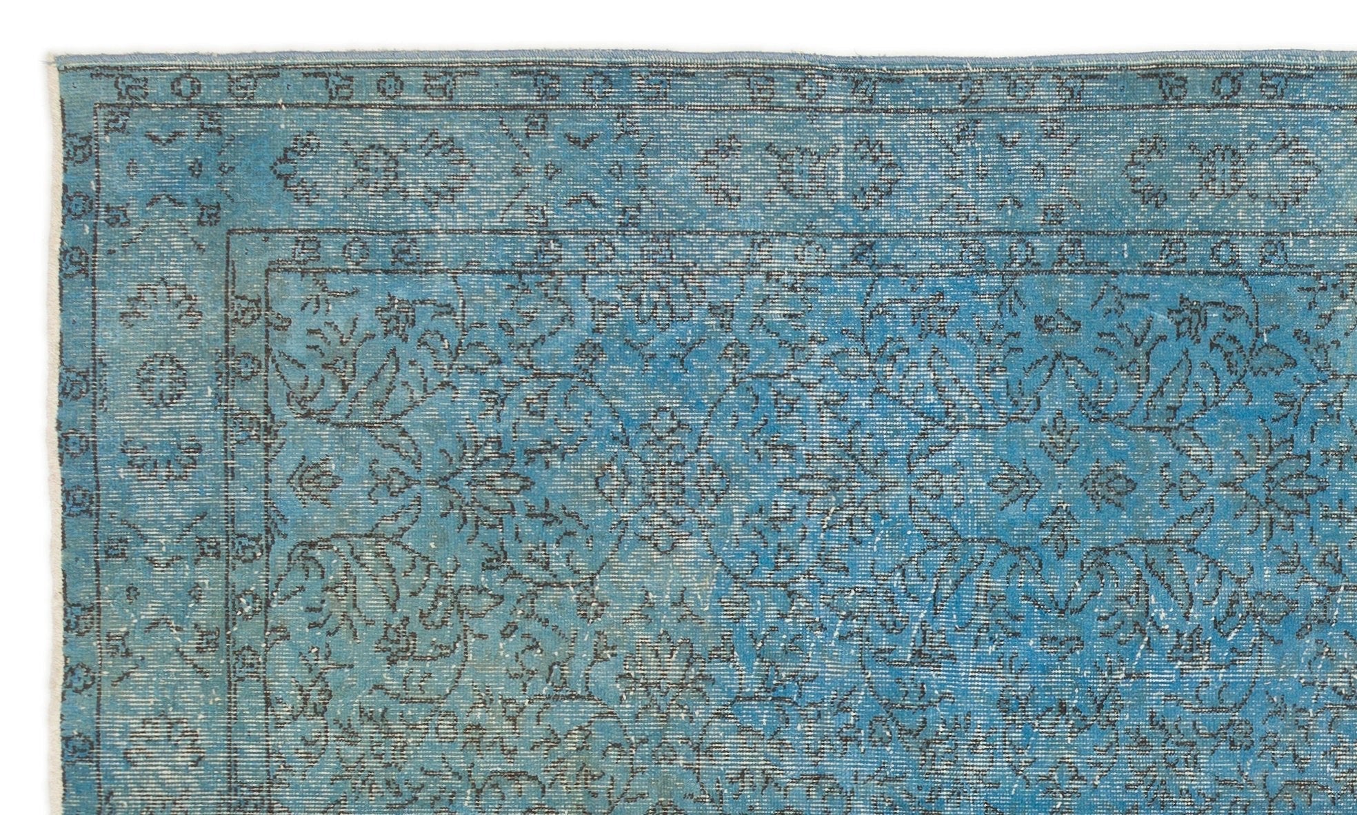 Atina 16979 Turquoise Vintage Wool Handmade Area Rug 5'5" x 9'2"