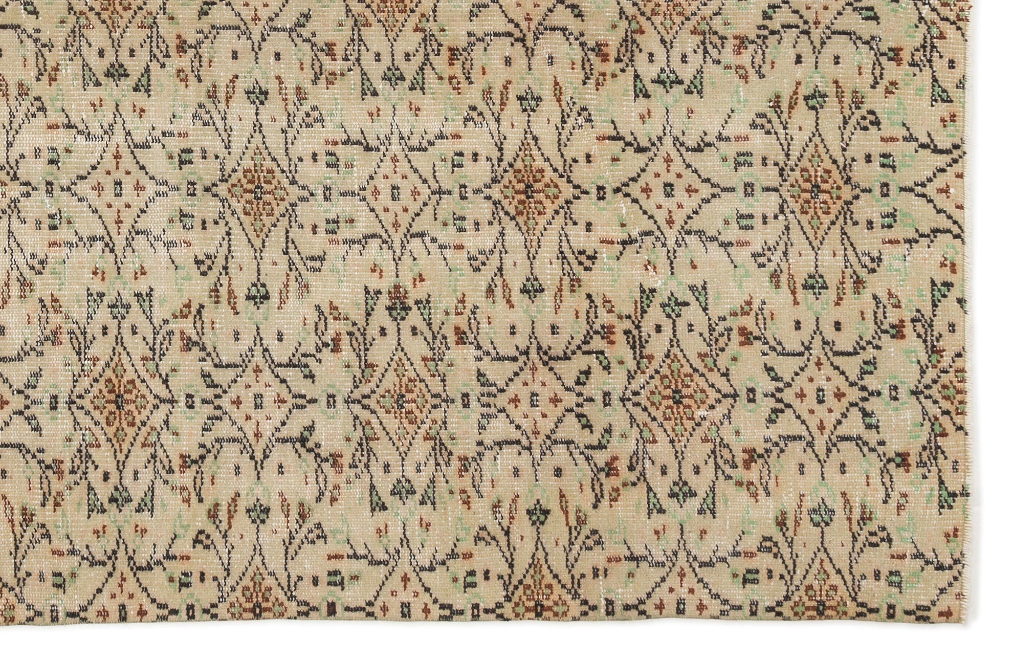 Atina 17096 Beige Vintage Wool Handmade Area Rug 5'10" x 9'0"
