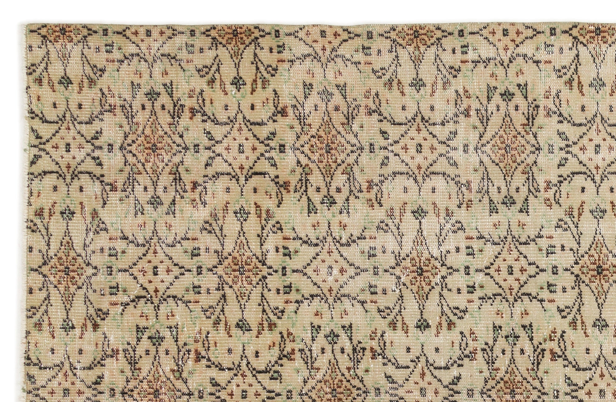 Atina 17096 Beige Vintage Wool Handmade Area Rug 5'10" x 9'0"