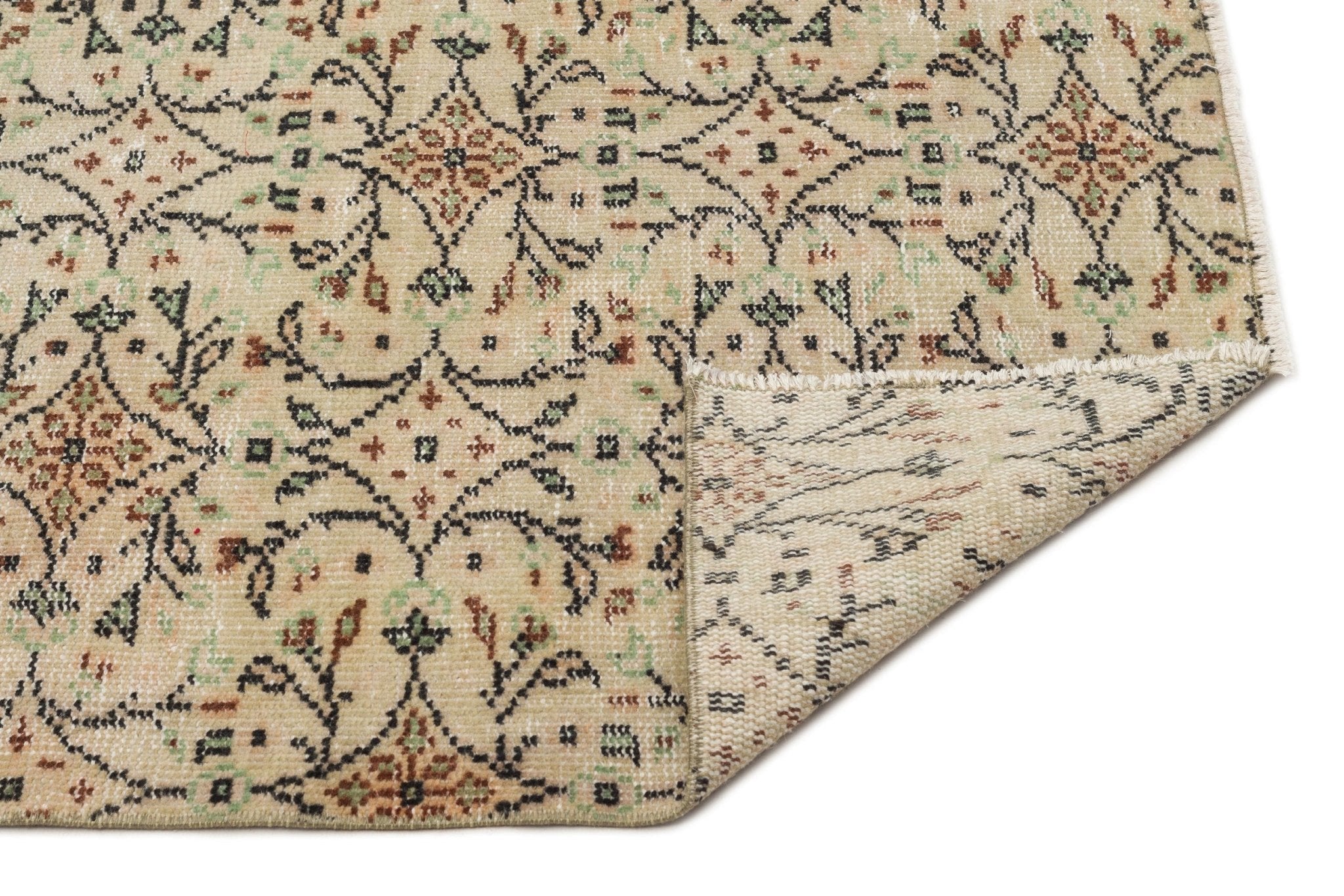 Atina 17096 Beige Vintage Wool Handmade Area Rug 5'10" x 9'0"