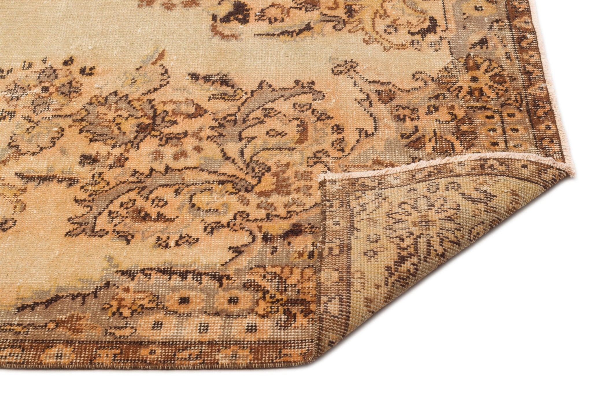 Atina 17105 Beige Vintage Wool Handmade Area Rug 6'1" x 9'5"