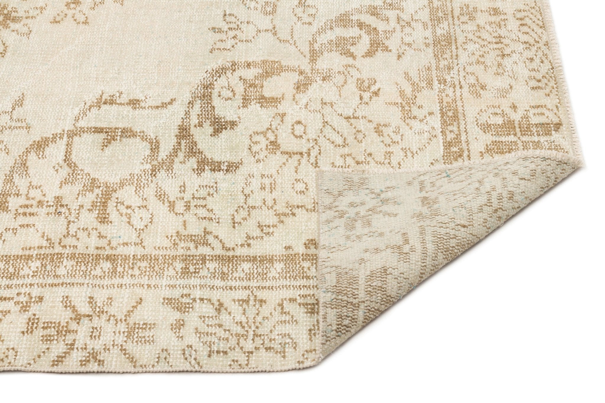 Atina 17118 Beige Vintage Wool Handmade Area Rug 5'6" x 9'5"