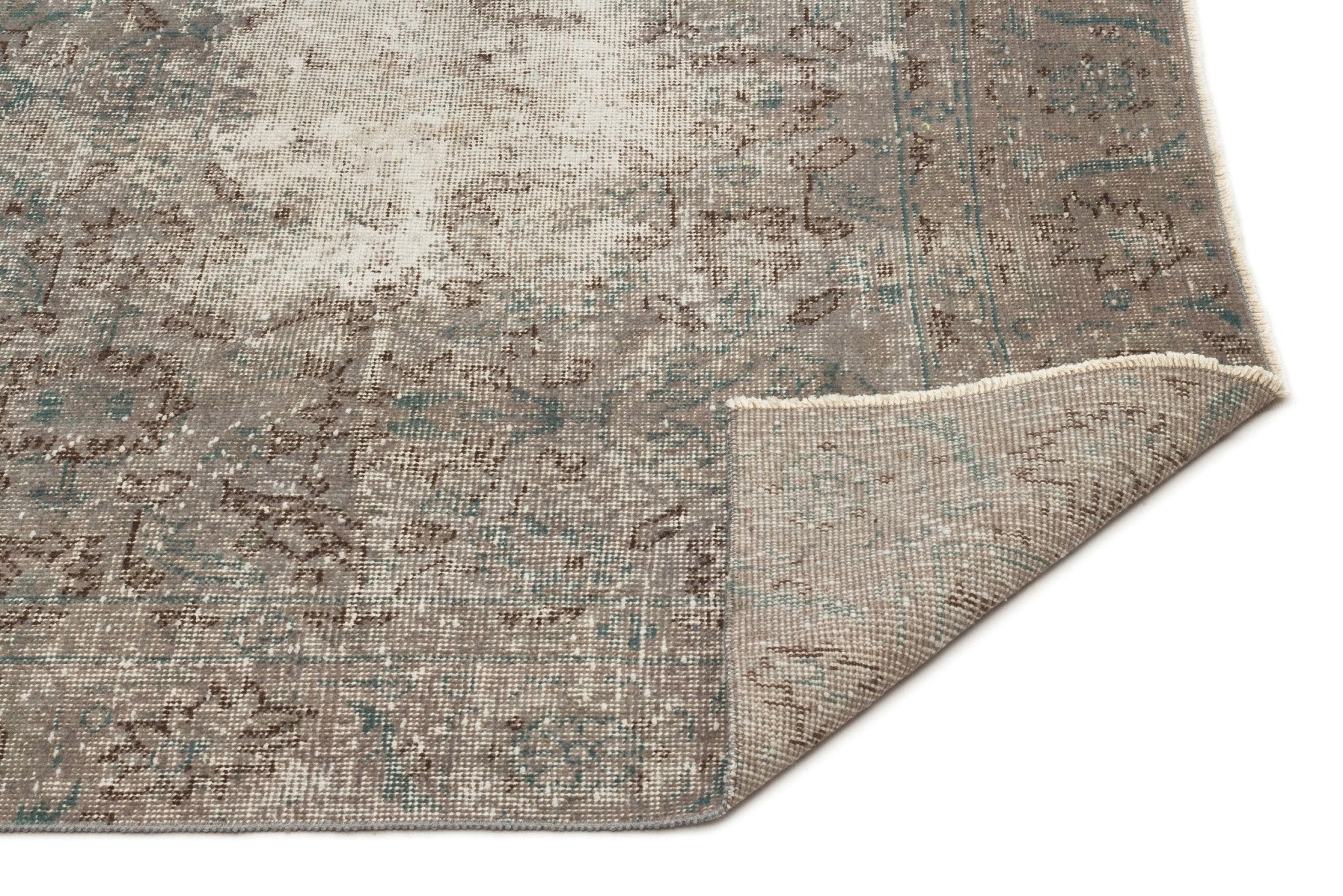 Atina 17139 Grey Vintage Wool Handmade Area Rug 4'4" x 7'7"