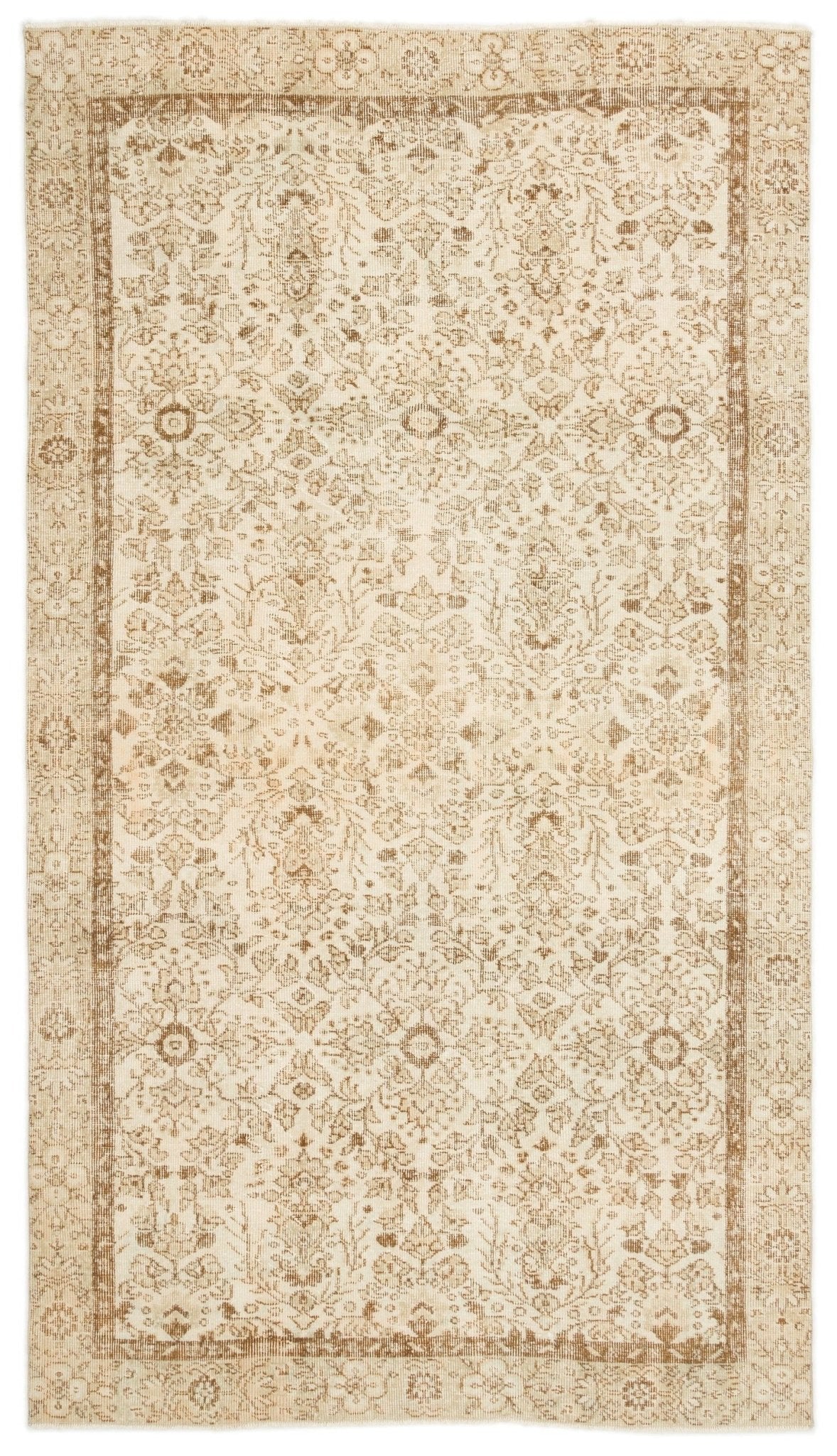 Atina 17158 Beige Vintage Wool Handmade Area Rug 5'3" x 9'0"