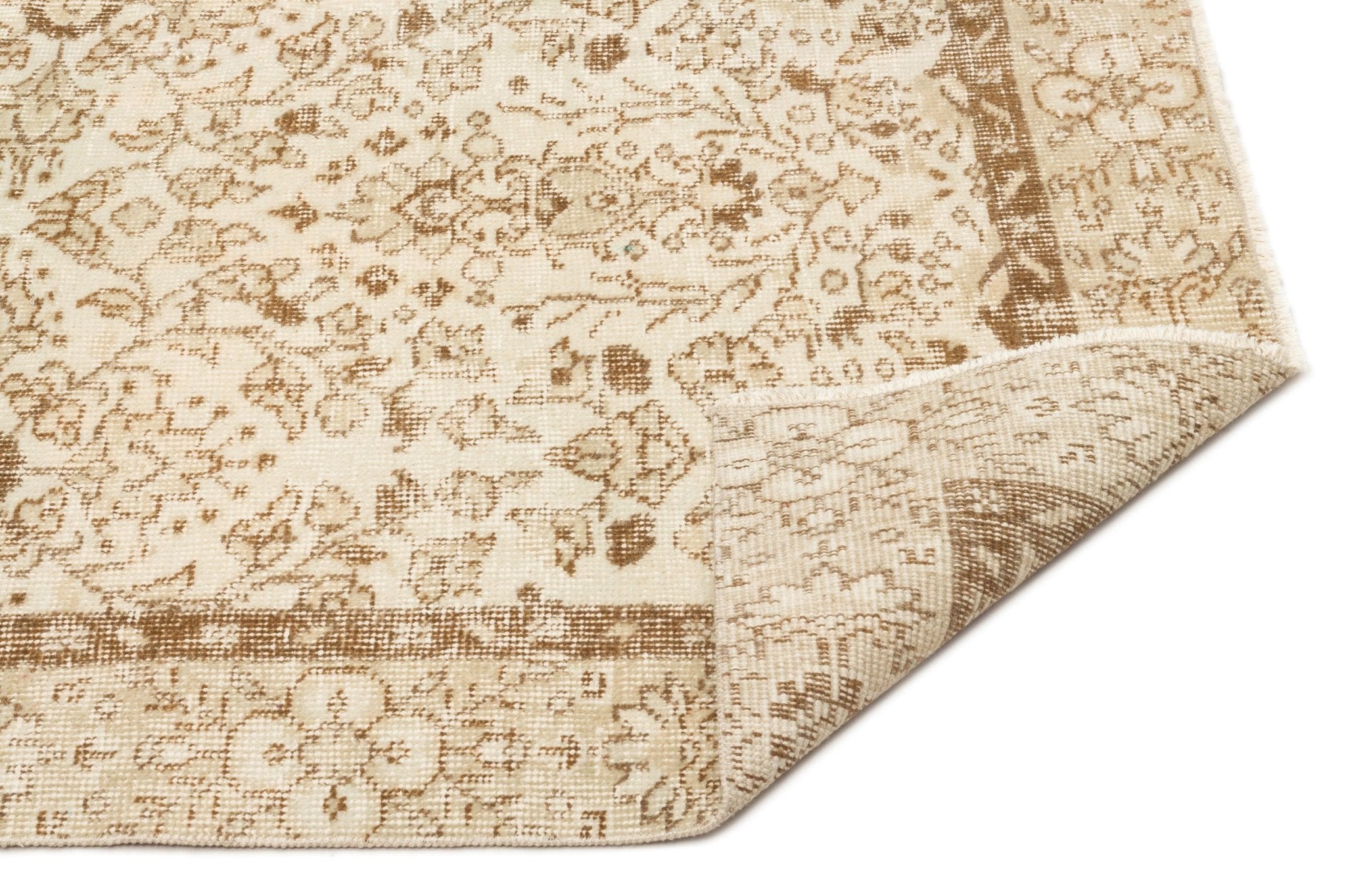 Atina 17158 Beige Vintage Wool Handmade Area Rug 5'3" x 9'0"