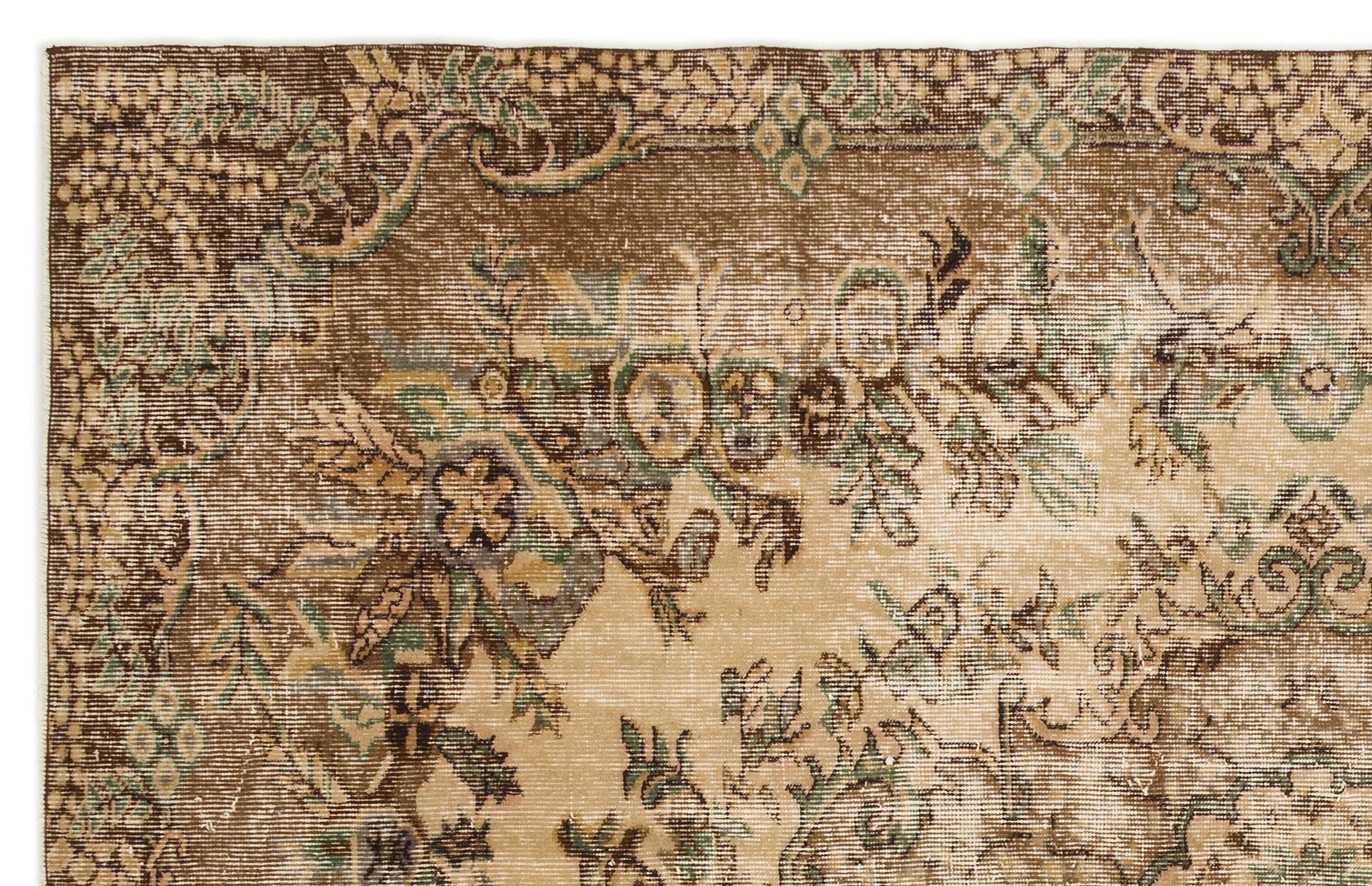 Atina 17224 Beige Vintage Wool Handmade Area Rug 5'8" x 9'1"
