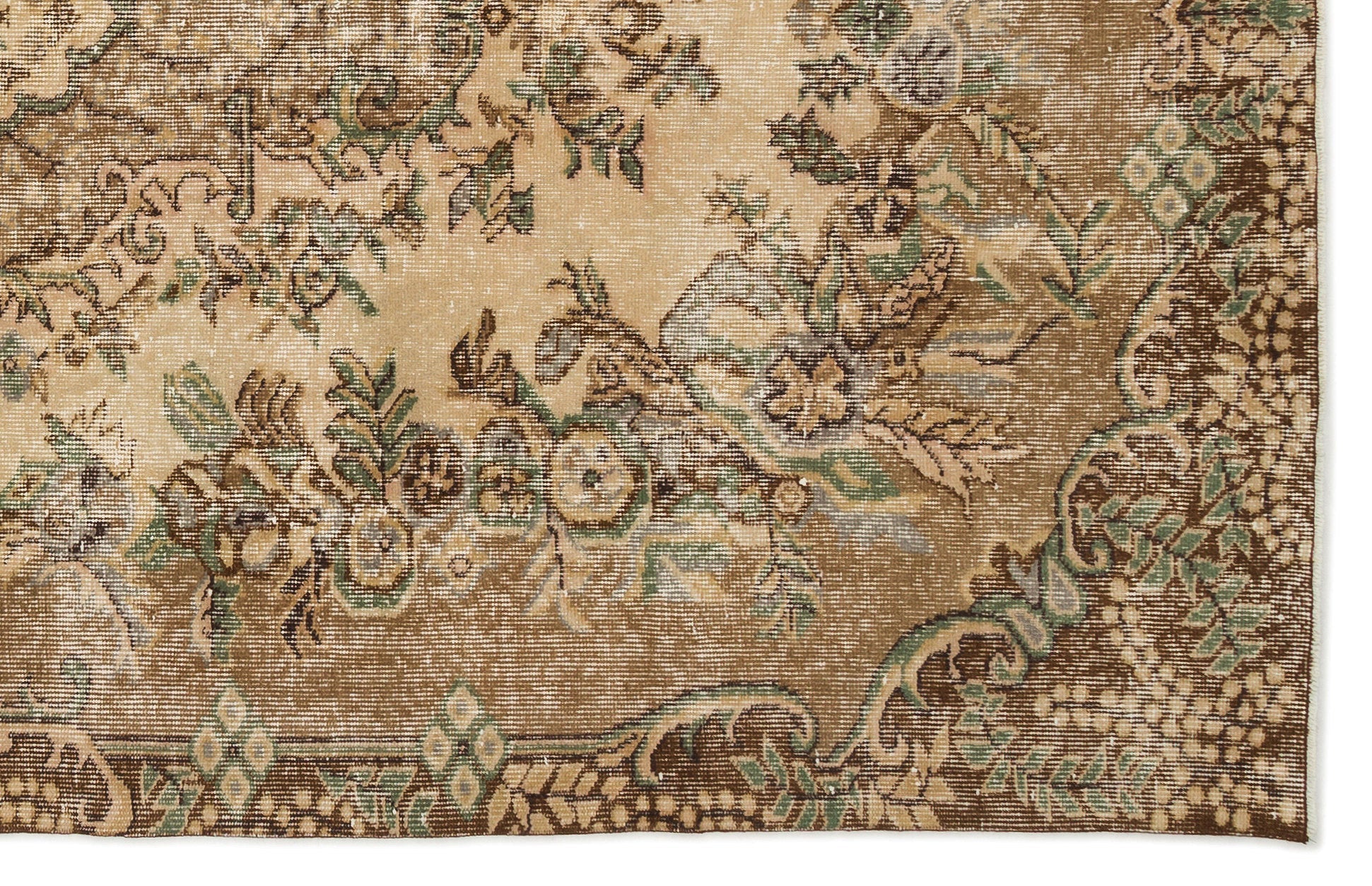 Atina 17224 Beige Vintage Wool Handmade Area Rug 5'8" x 9'1"