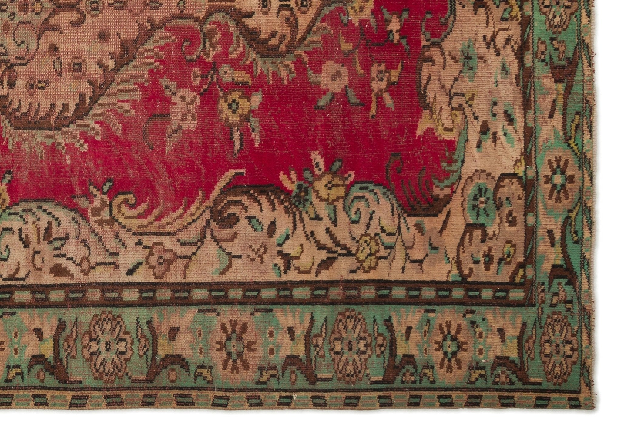 Atina 17246 Beige Vintage Wool Handmade Area Rug 6'5" x 9'7"