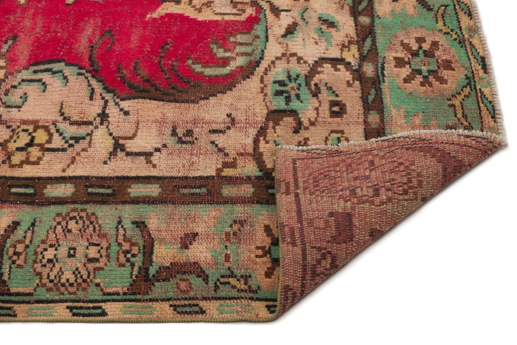 Atina 17246 Beige Vintage Wool Handmade Area Rug 6'5" x 9'7"