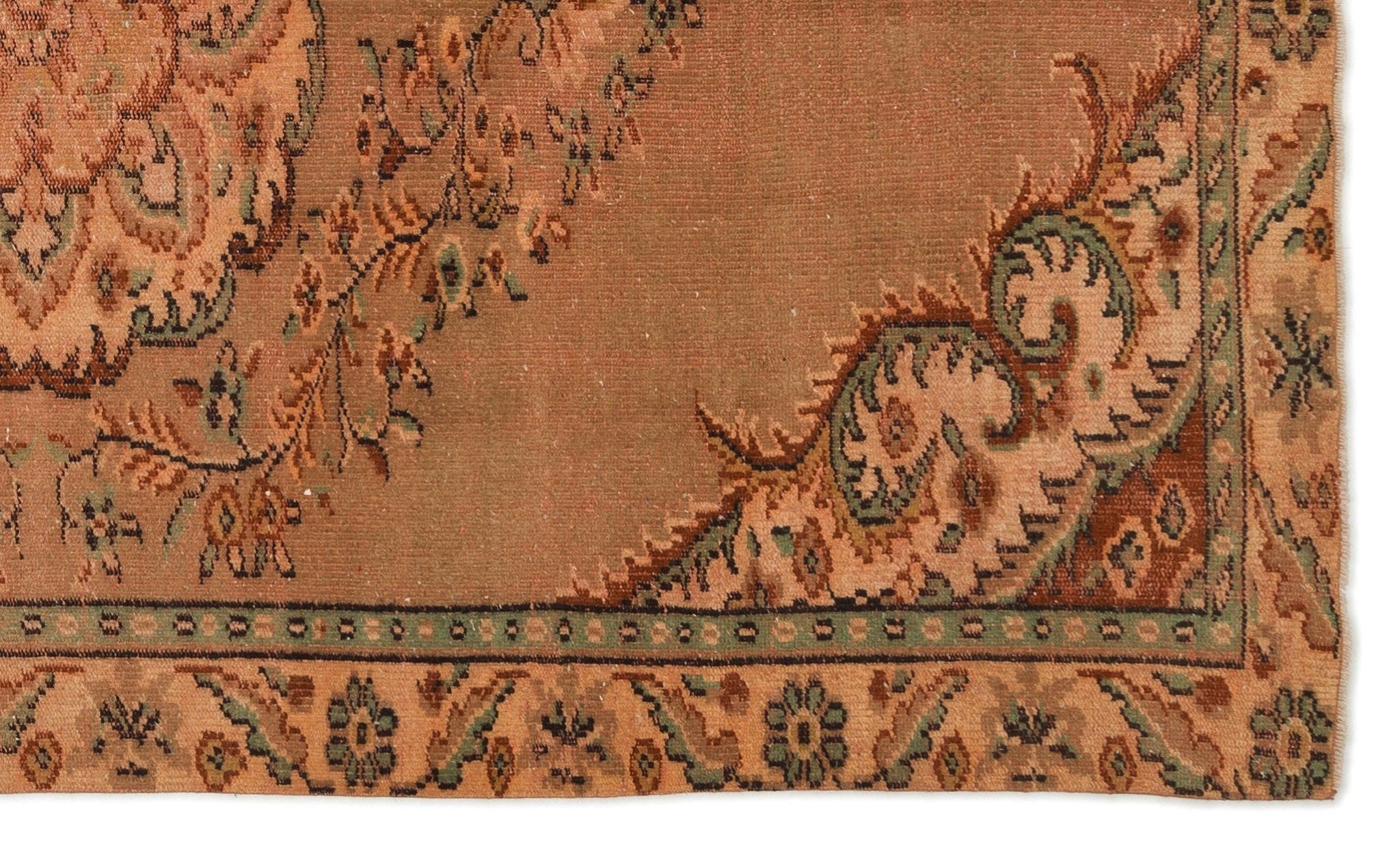 Atina 17264 Orange Vintage Wool Handmade Area Rug 4'10" x 11'1"