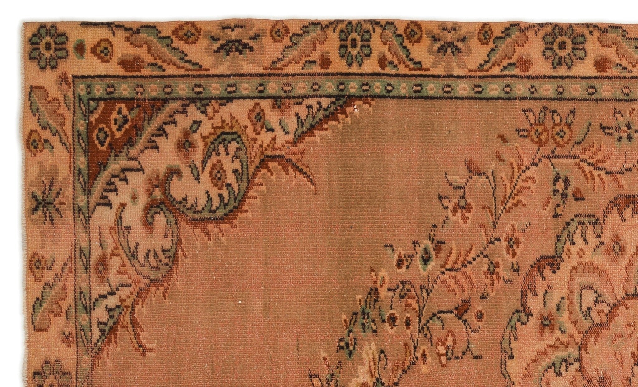 Atina 17264 Orange Vintage Wool Handmade Area Rug 4'10" x 11'1"