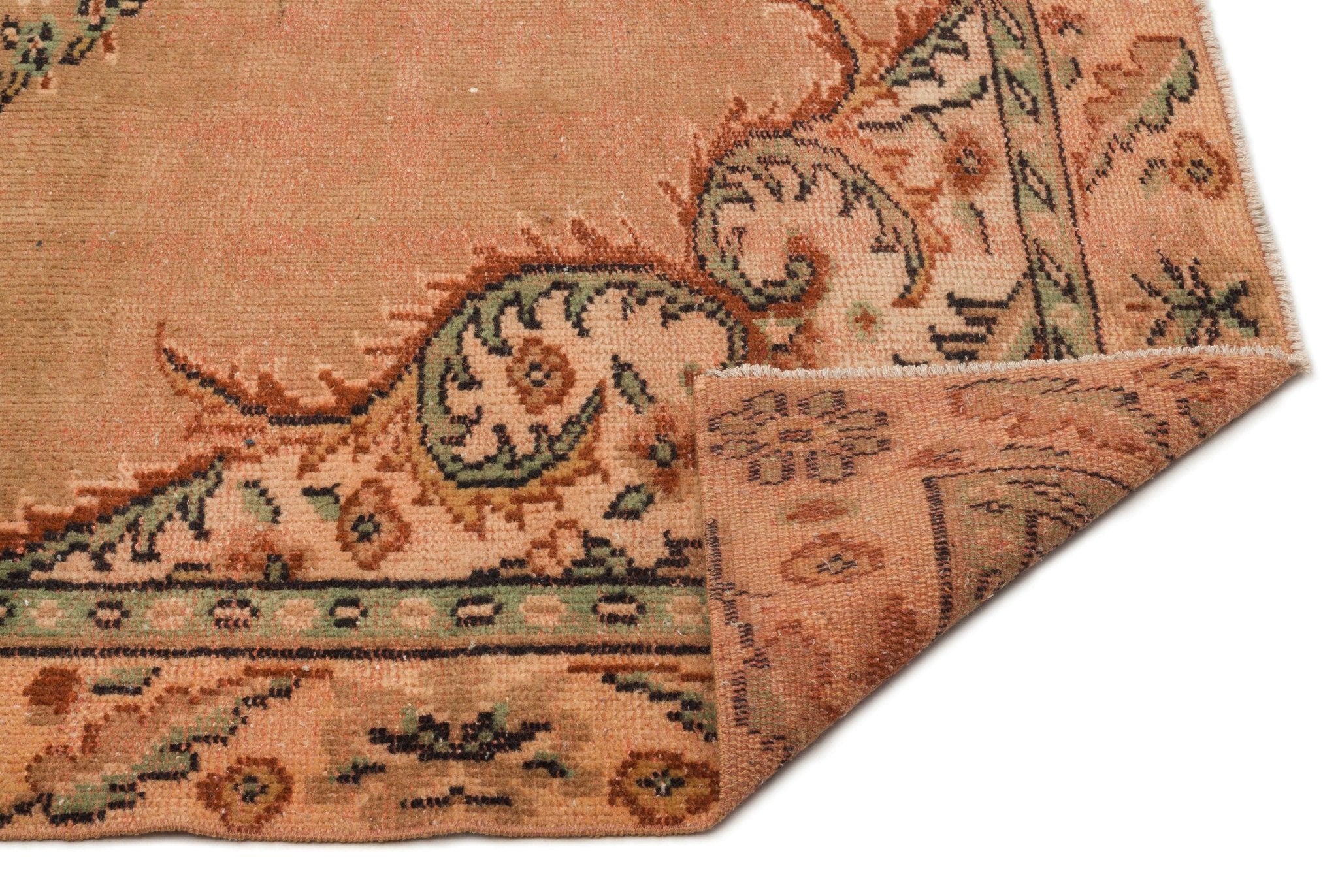 Atina 17264 Orange Vintage Wool Handmade Area Rug 4'10" x 11'1"