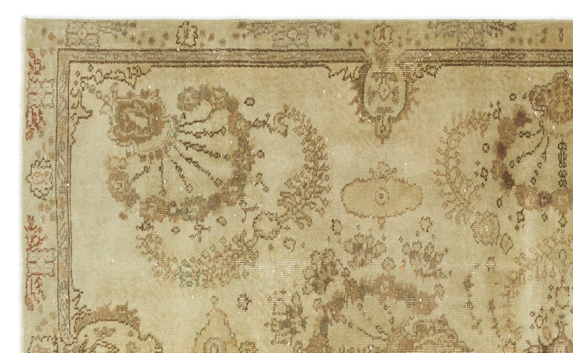 Atina 17381 Beige Vintage Wool Handmade Area Rug 5'3" x 8'8"
