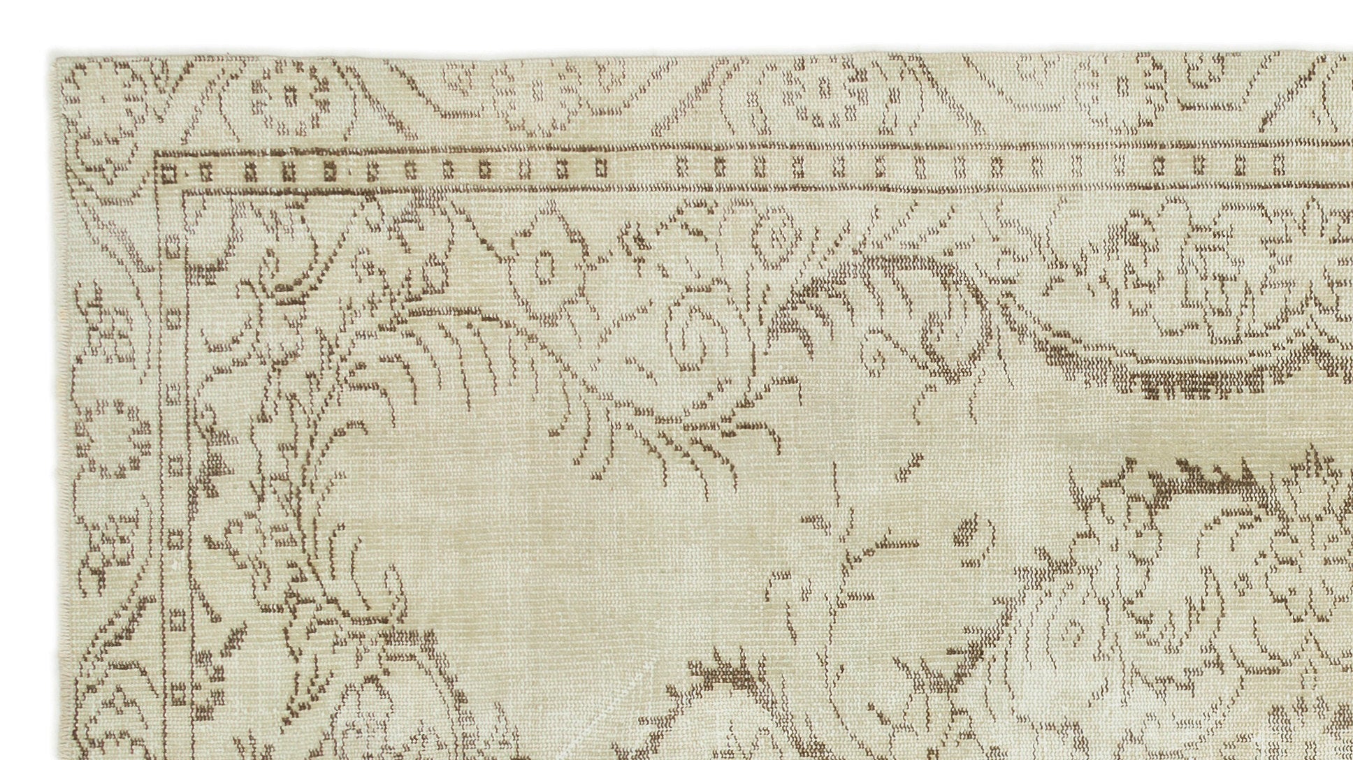 Atina 17405 Beige Vintage Wool Handmade Area Rug 4'11" x 9'0"