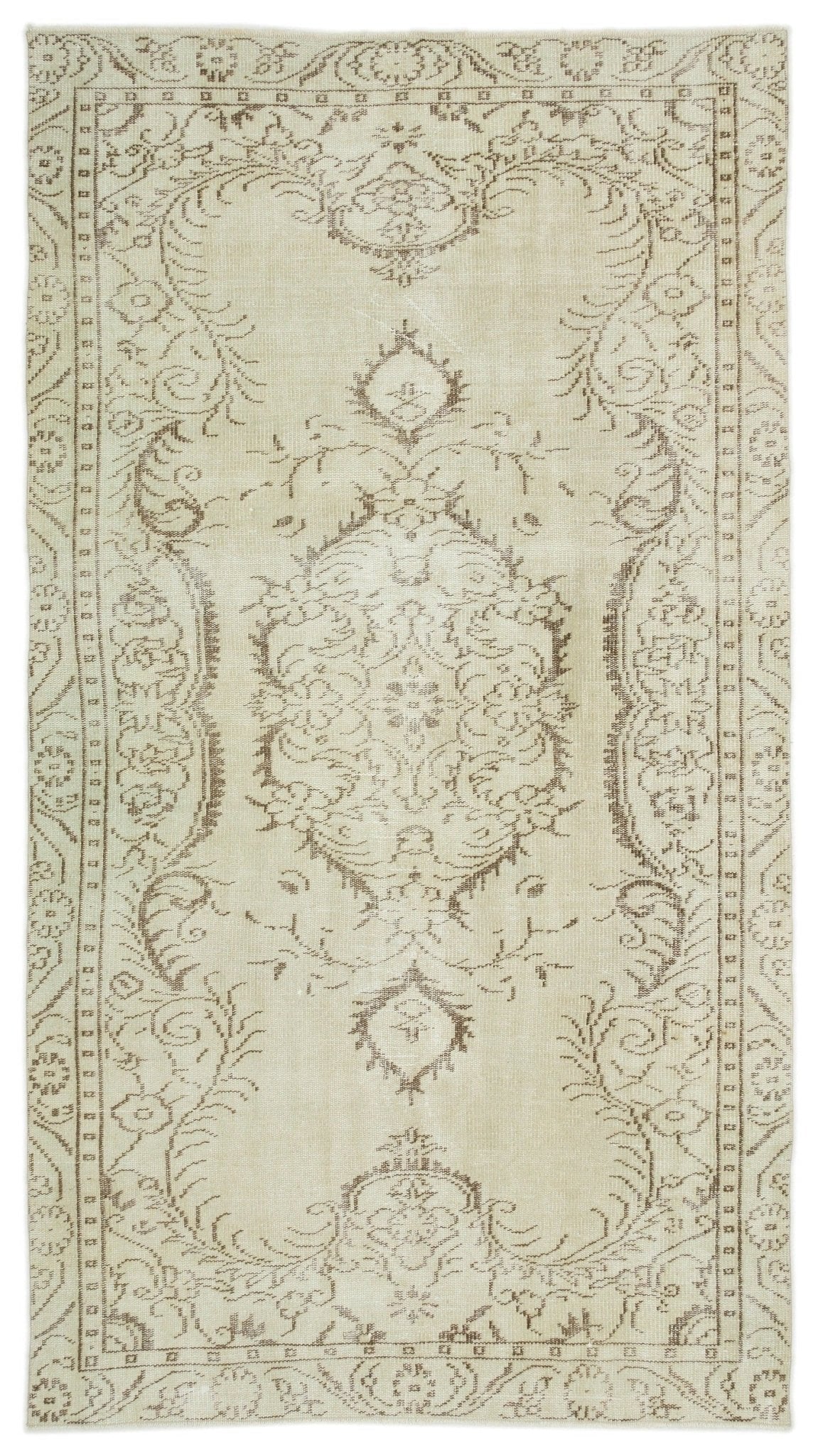 Atina 17405 Beige Vintage Wool Handmade Area Rug 4'11" x 9'0"