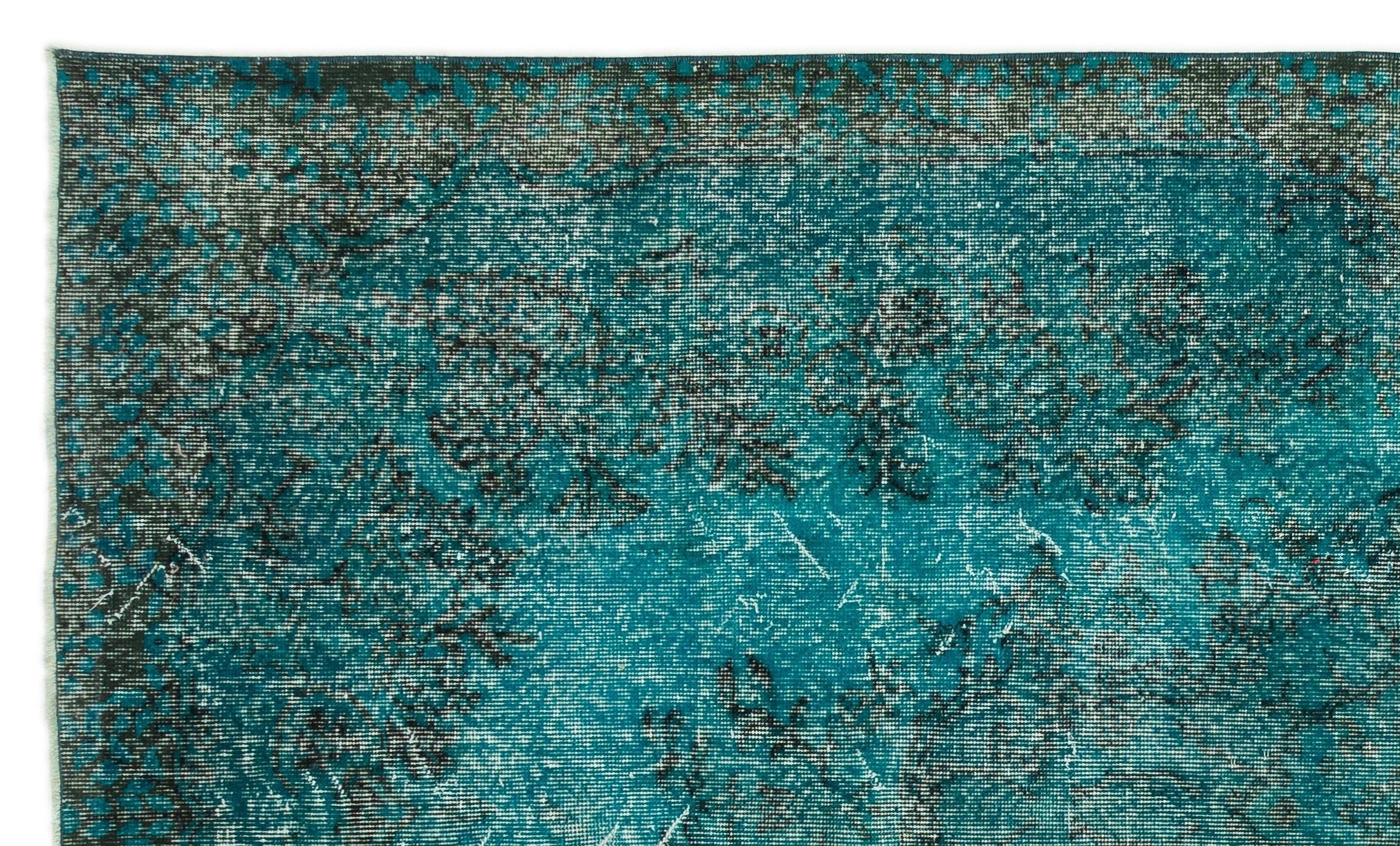 Atina 17495 Turquoise Vintage Wool Handmade Area Rug 5'6" x 9'3"
