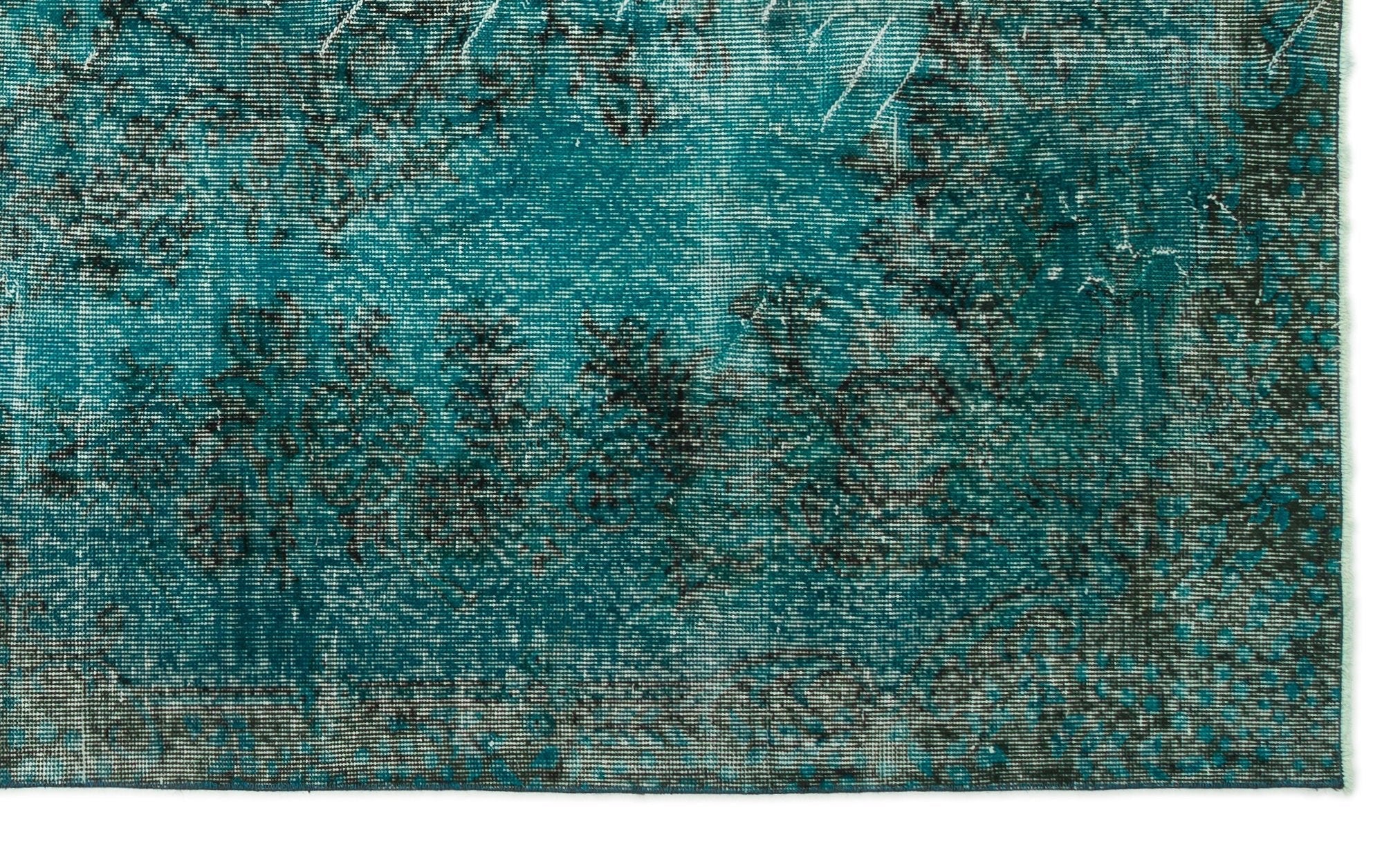 Atina 17495 Turquoise Vintage Wool Handmade Area Rug 5'6" x 9'3"