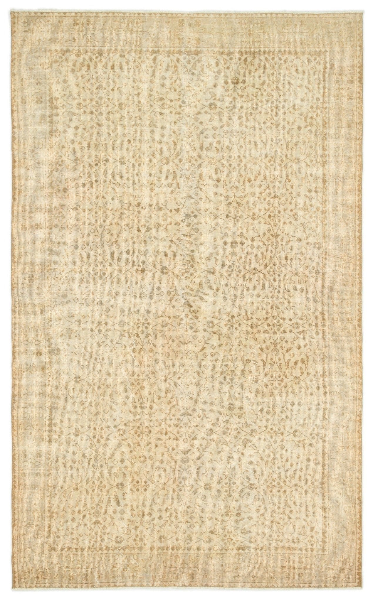 Atina 17572 Beige Vintage Wool Handmade Area Rug 5'4" x 9'1"