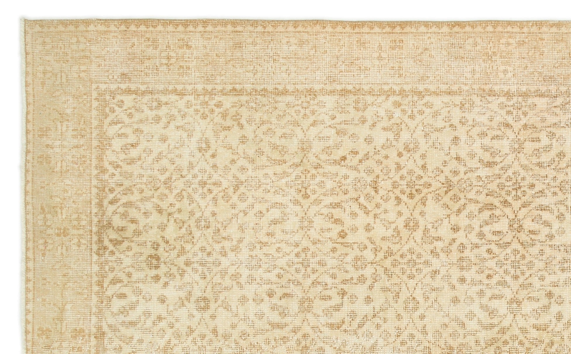 Atina 17572 Beige Vintage Wool Handmade Area Rug 5'4" x 9'1"