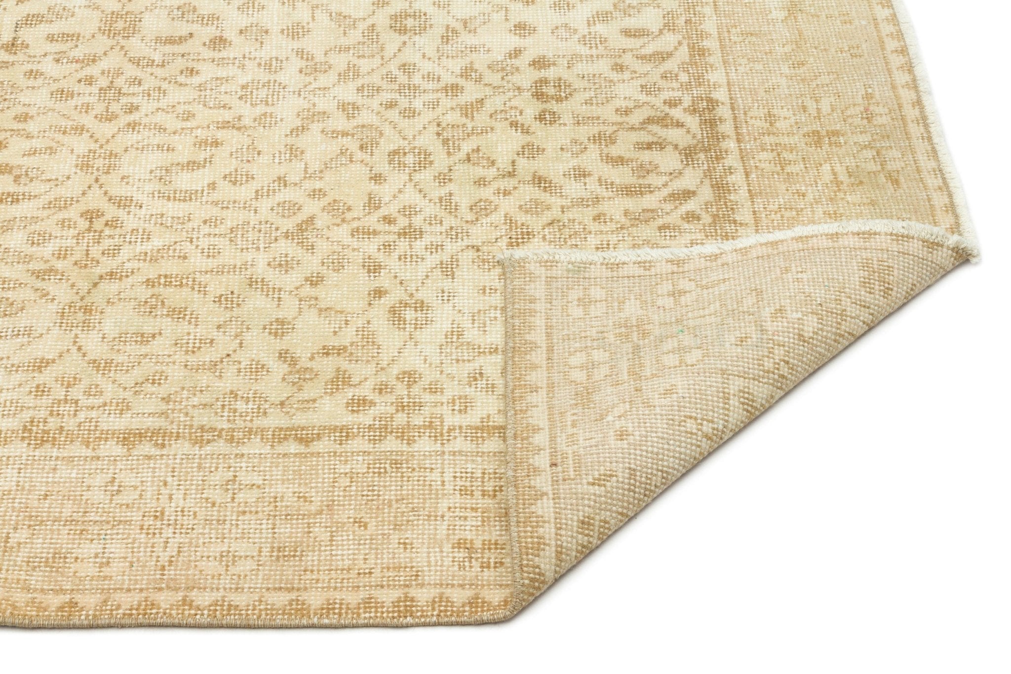 Atina 17572 Beige Vintage Wool Handmade Area Rug 5'4" x 9'1"