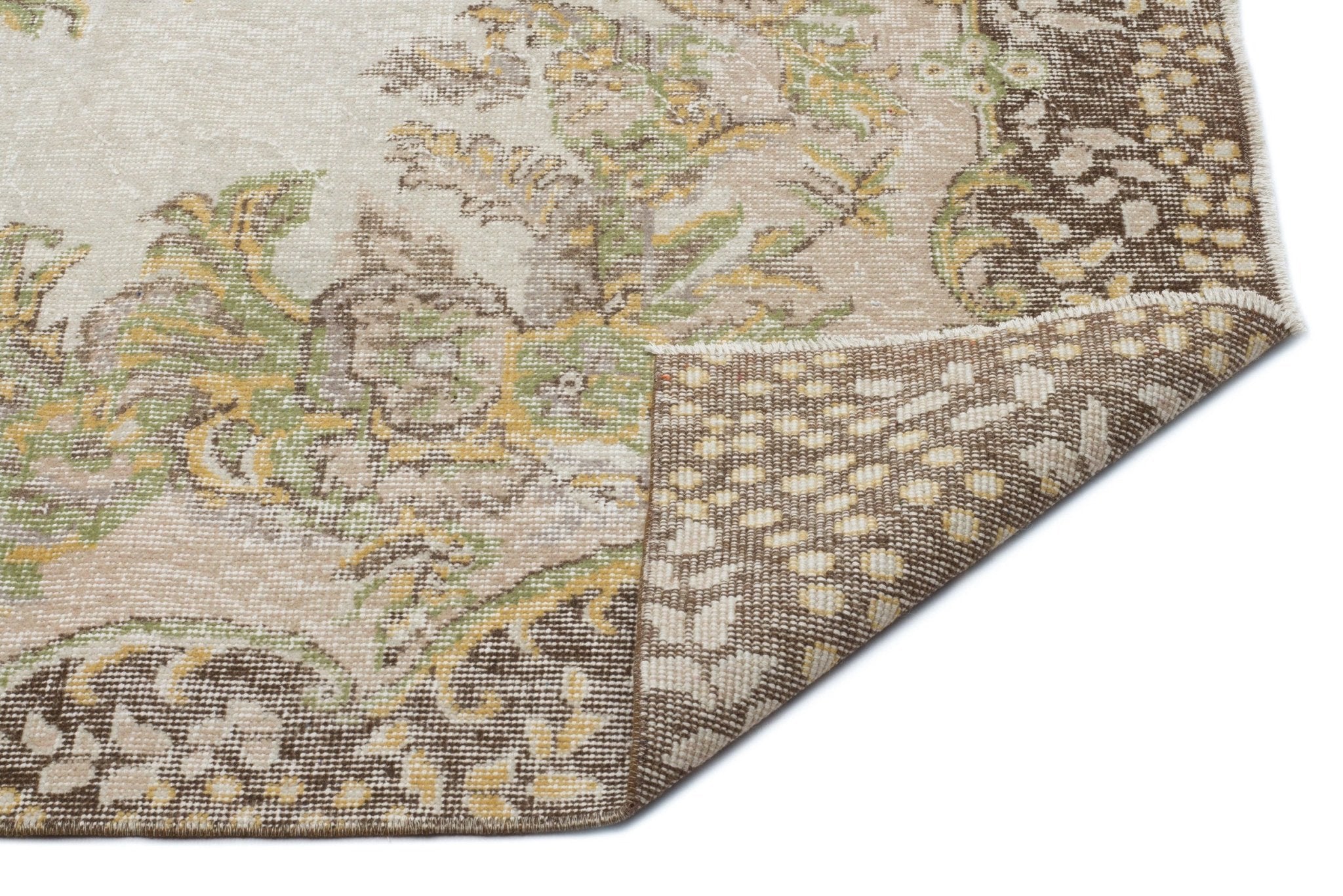 Atina 17804 Beige Vintage Wool Handmade Area Rug 5'10" x 9'6"