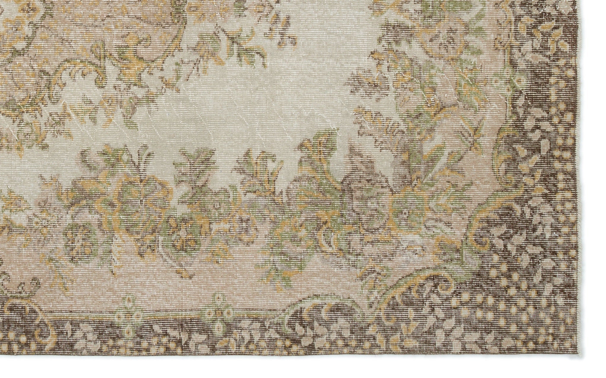 Atina 17804 Beige Vintage Wool Handmade Area Rug 5'10" x 9'6"