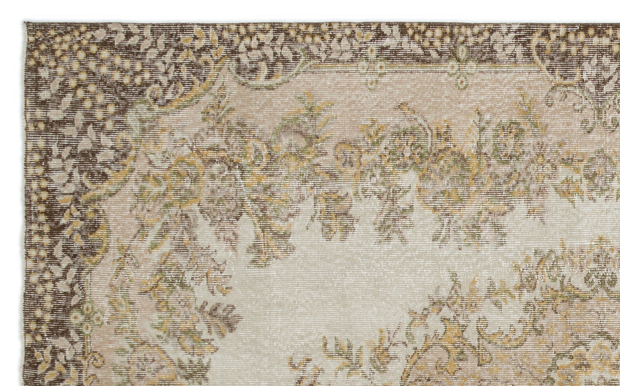 Atina 17804 Beige Vintage Wool Handmade Area Rug 5'10" x 9'6"