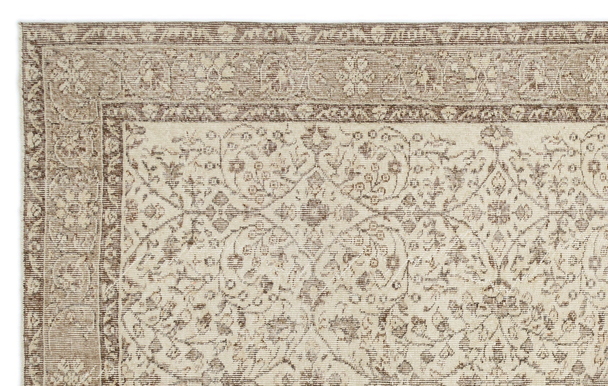 Atina 17883 Beige Vintage Wool Handmade Area Rug 5'10" x 9'2"
