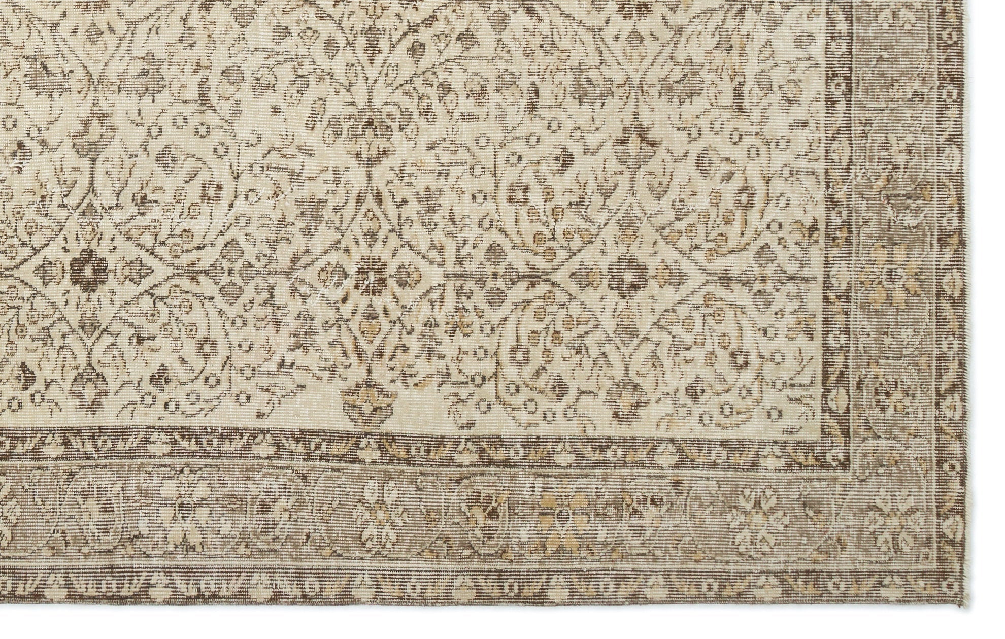 Atina 17883 Beige Vintage Wool Handmade Area Rug 5'10" x 9'2"