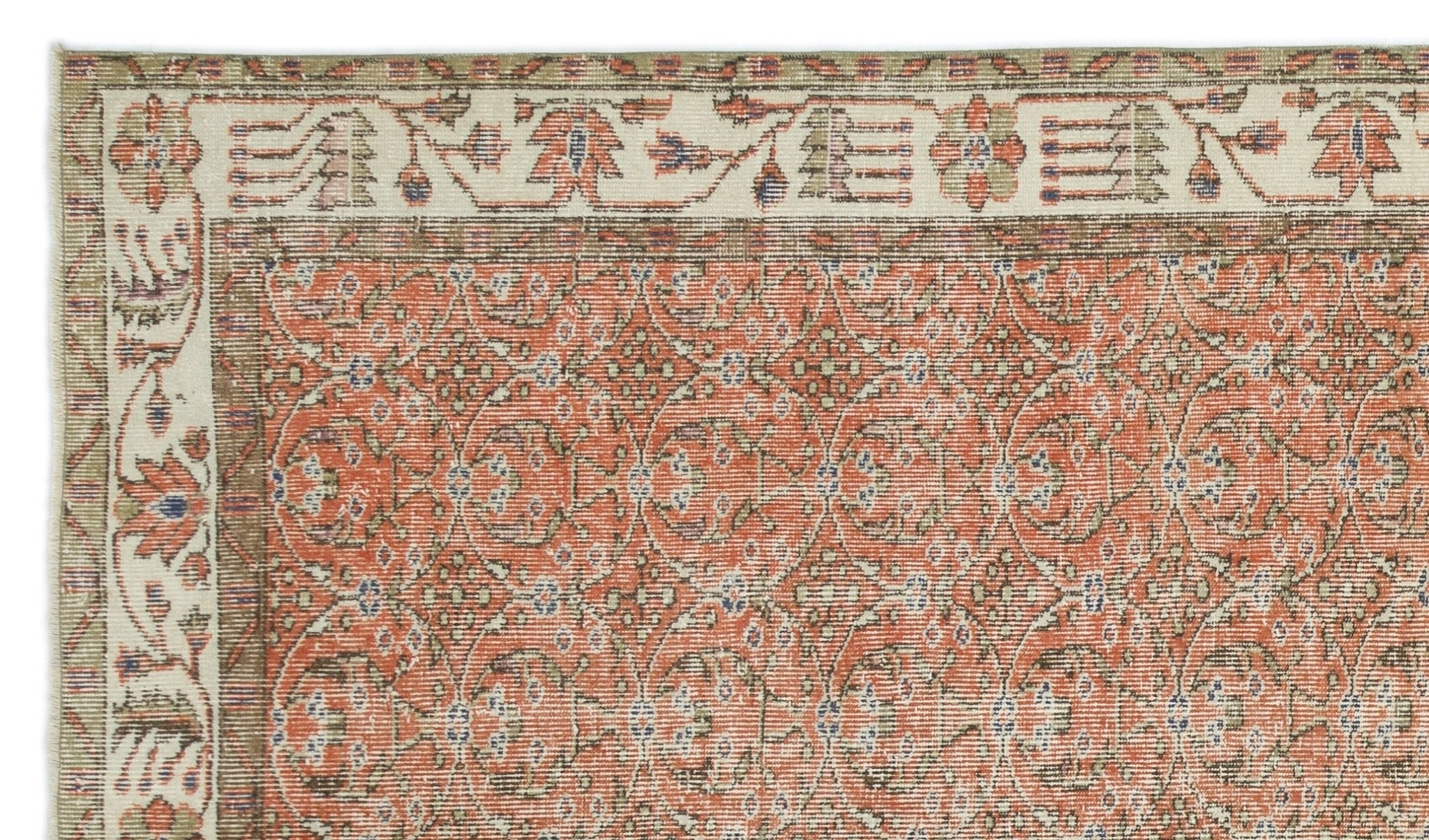 Atina 17925 Beige Vintage Wool Handmade Area Rug 5'7" x 9'5"