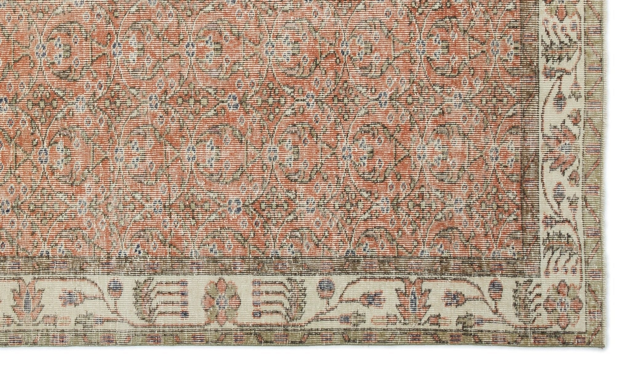 Atina 17925 Beige Vintage Wool Handmade Area Rug 5'7" x 9'5"
