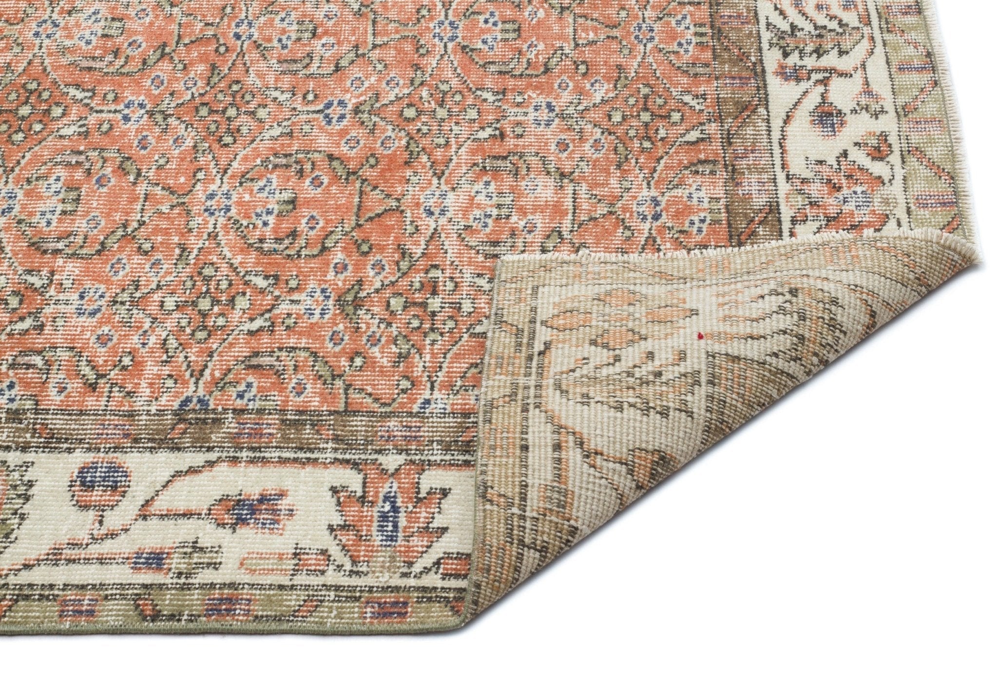 Atina 17925 Beige Vintage Wool Handmade Area Rug 5'7" x 9'5"