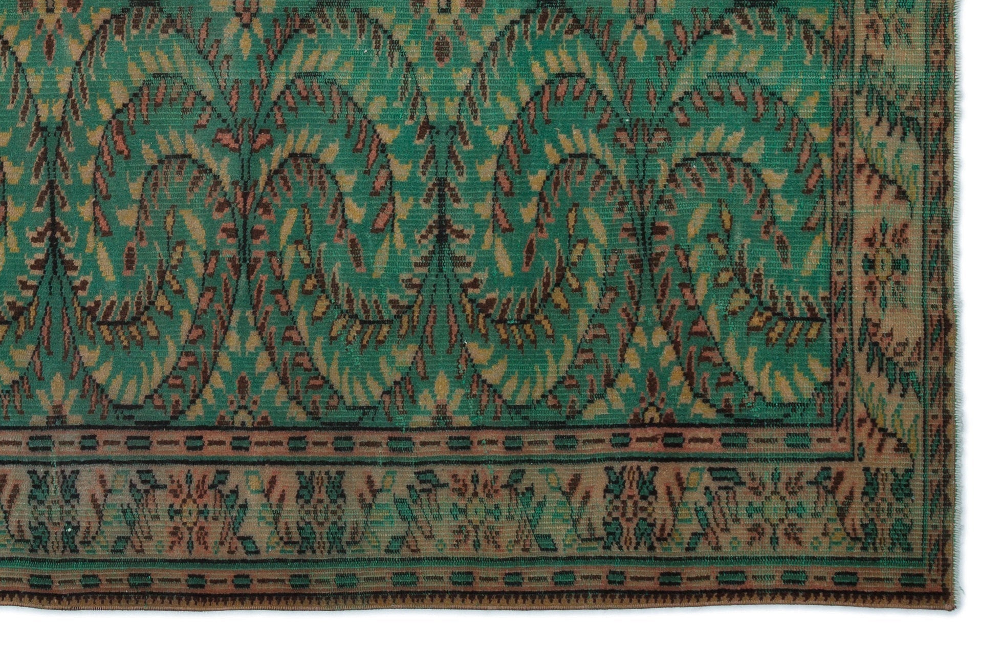 Atina 17977 Green Vintage Wool Handmade Area Rug 5'9" x 9'0"