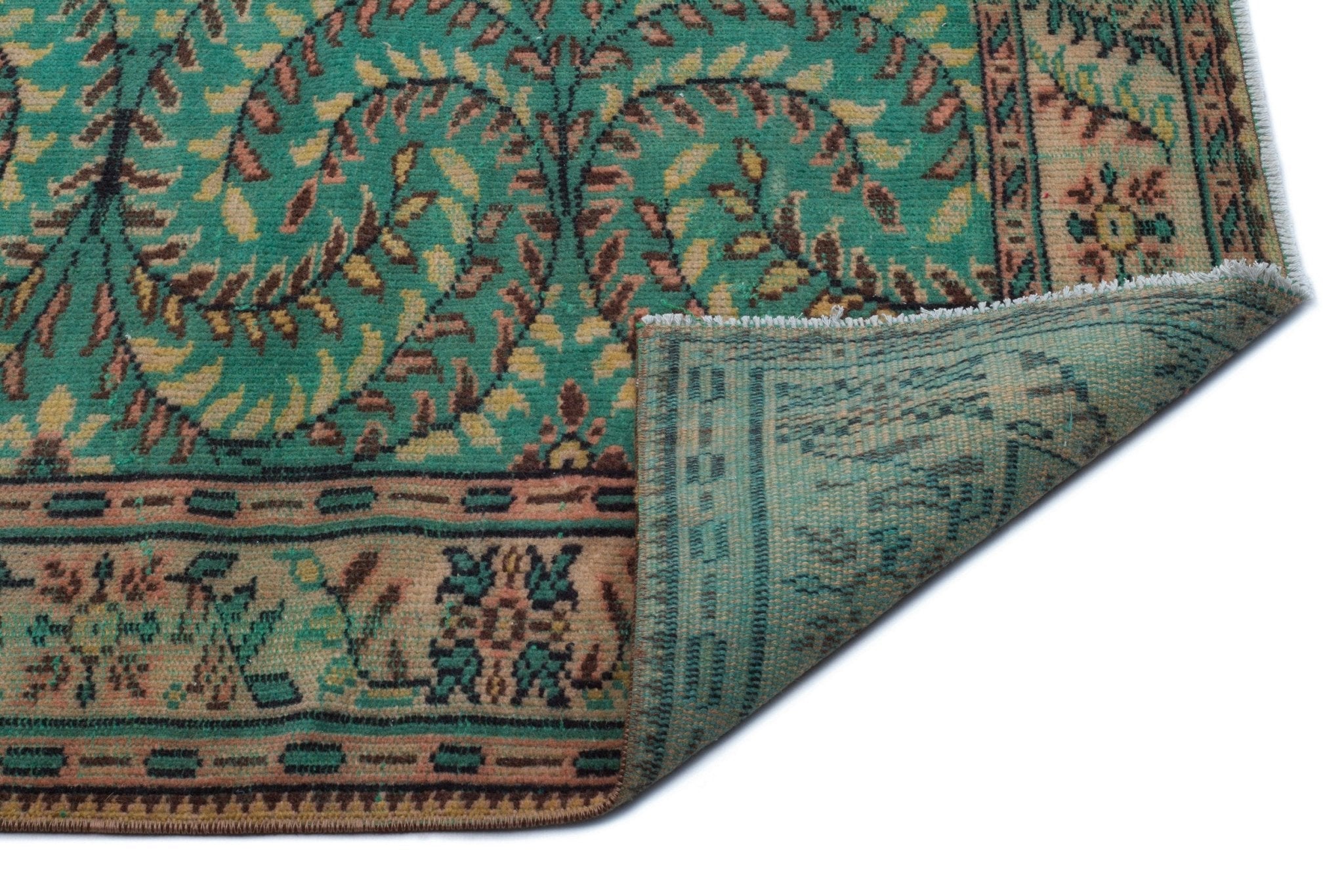 Atina 17977 Green Vintage Wool Handmade Area Rug 5'9" x 9'0"