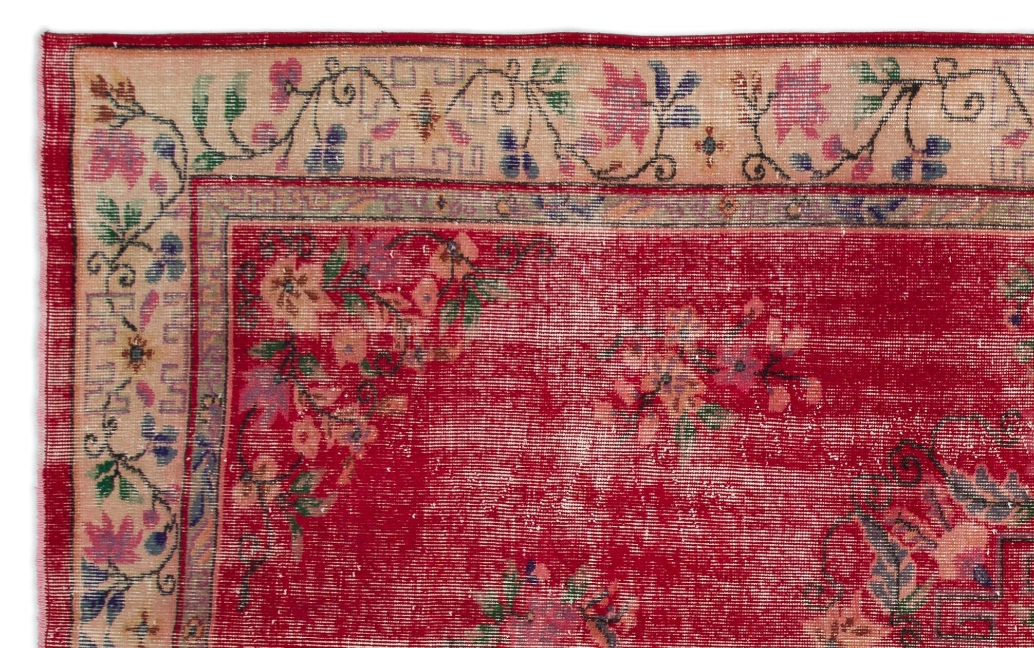 Atina 18113 Beige Vintage Wool Handmade Area Rug 5'10" x 9'2"