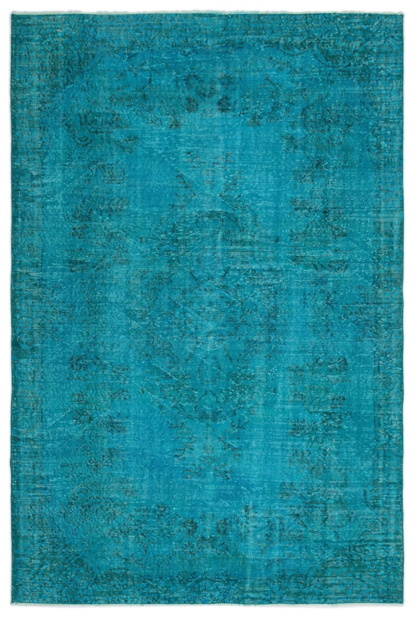 Atina 18203 Turquoise Vintage Wool Handmade Area Rug 6'1" x 9'0"