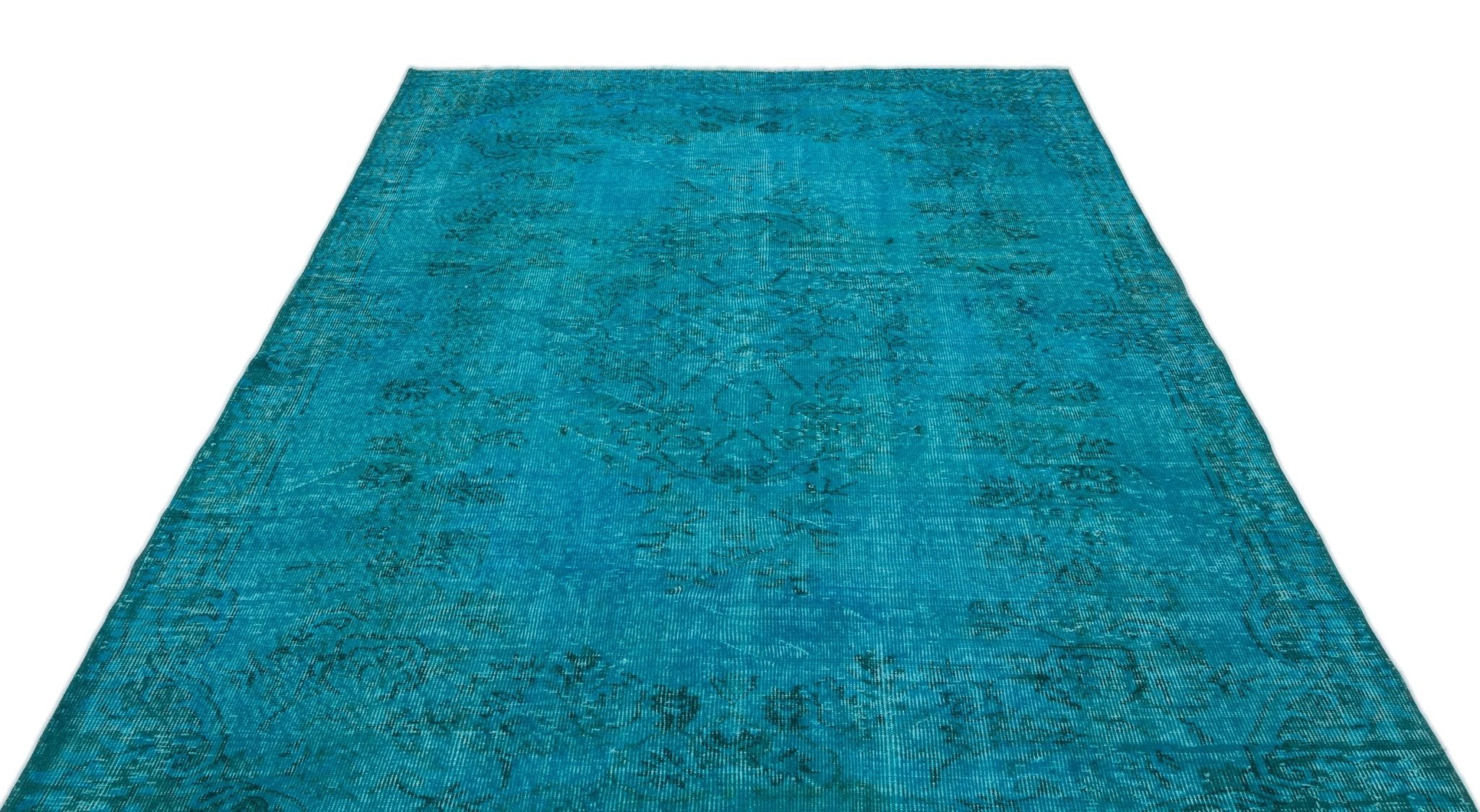 Atina 18203 Turquoise Vintage Wool Handmade Area Rug 6'1" x 9'0"