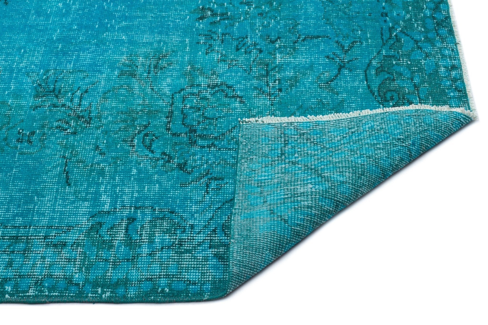 Atina 18203 Turquoise Vintage Wool Handmade Area Rug 6'1" x 9'0"