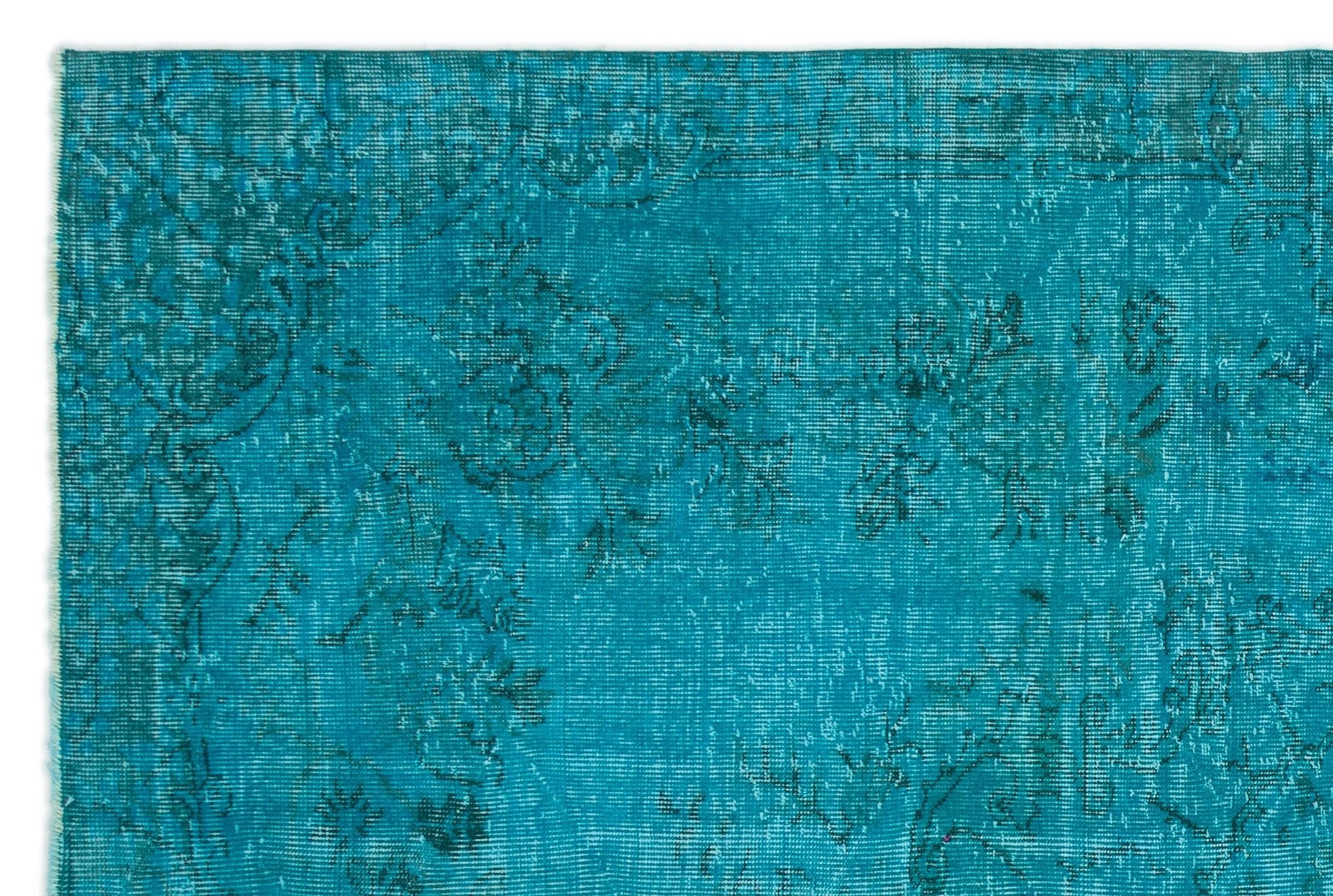 Atina 18203 Turquoise Vintage Wool Handmade Area Rug 6'1" x 9'0"