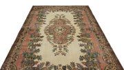 Atina 18217 Beige Vintage Wool Handmade Area Rug 6'2" x 9'7"
