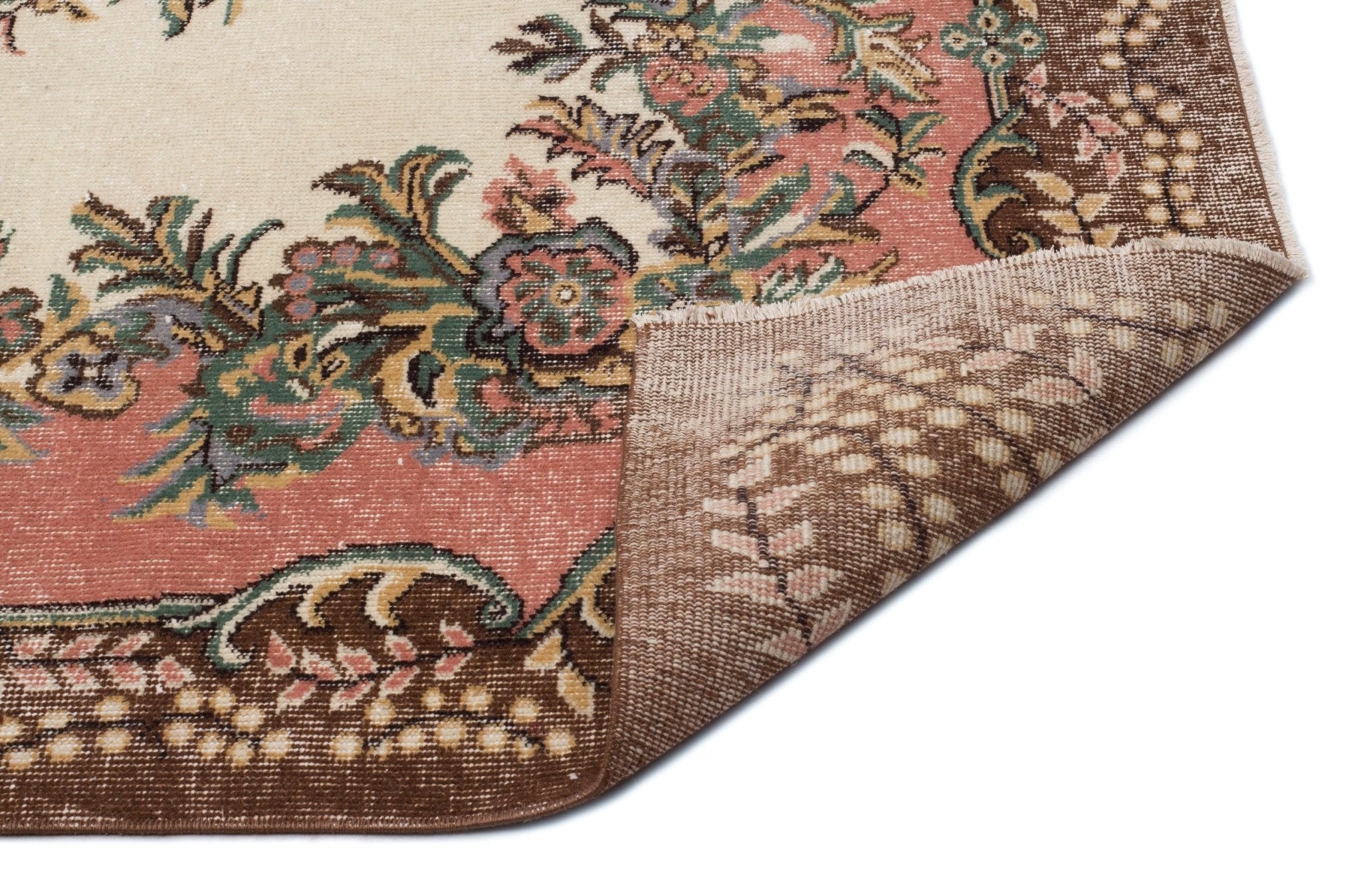 Atina 18280 Beige Vintage Wool Handmade Area Rug 4'11" x 10'10"