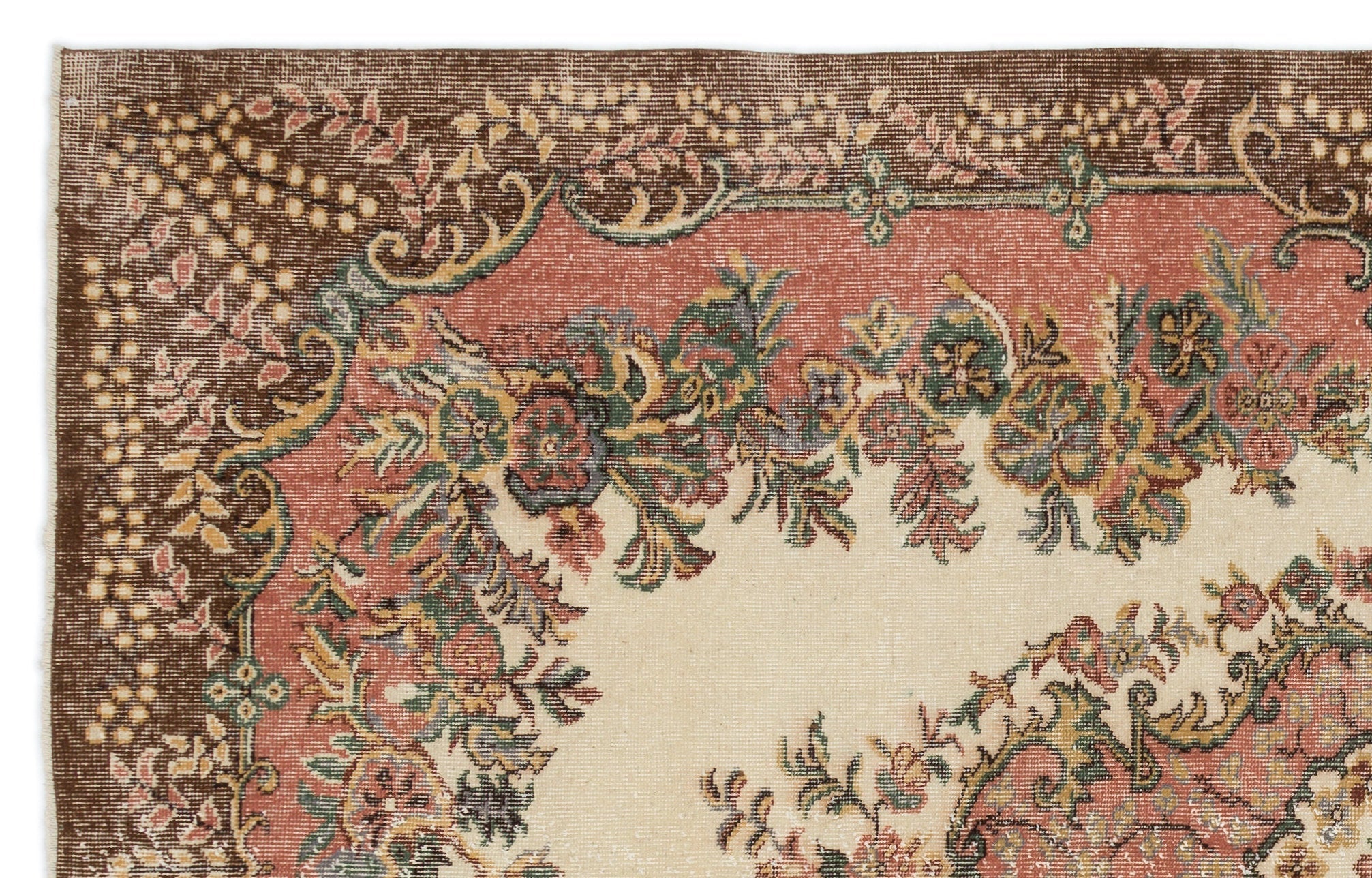 Atina 18280 Beige Vintage Wool Handmade Area Rug 4'11" x 10'10"